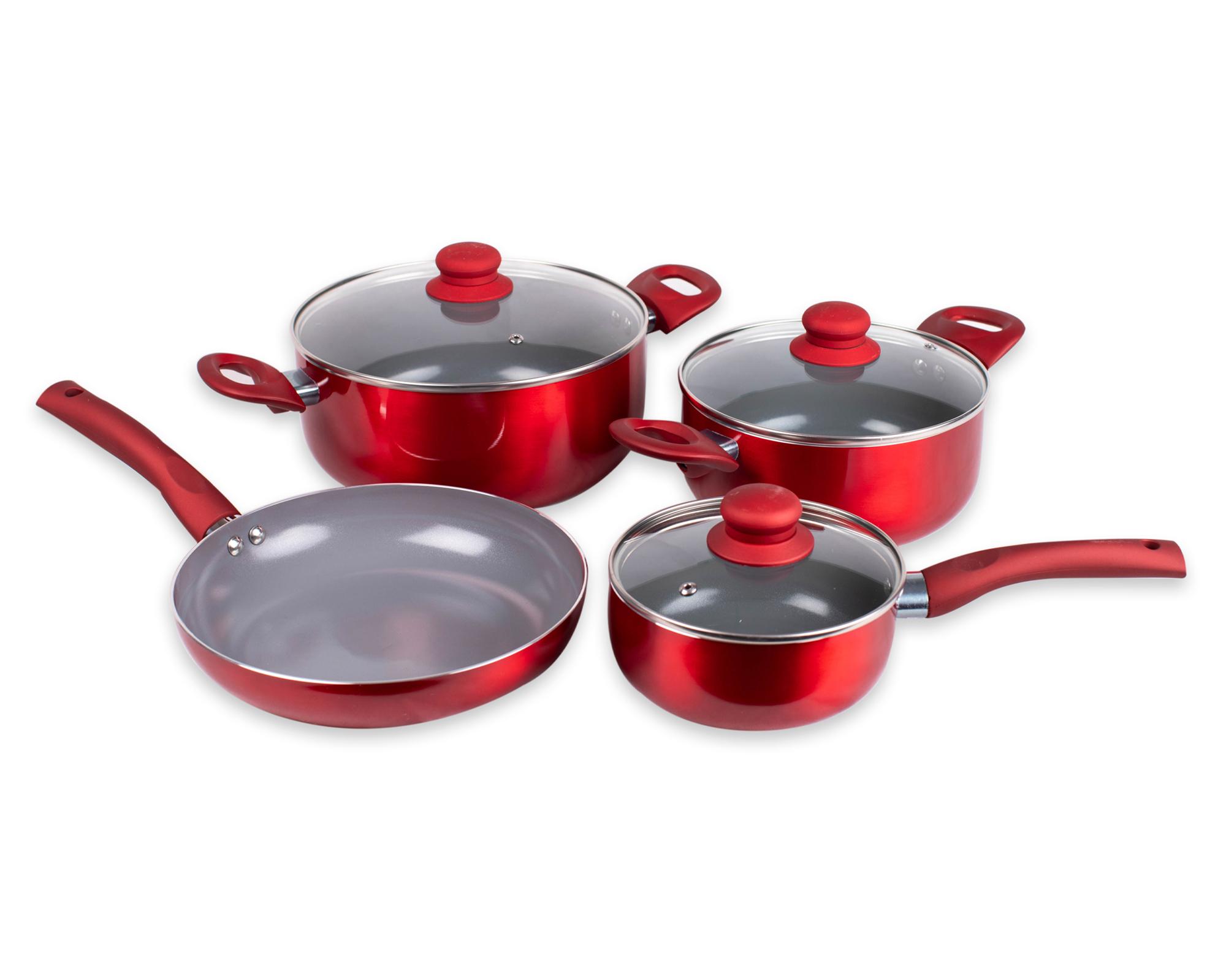 Batería Cocina 7 piezas Montecarlo rojo-0