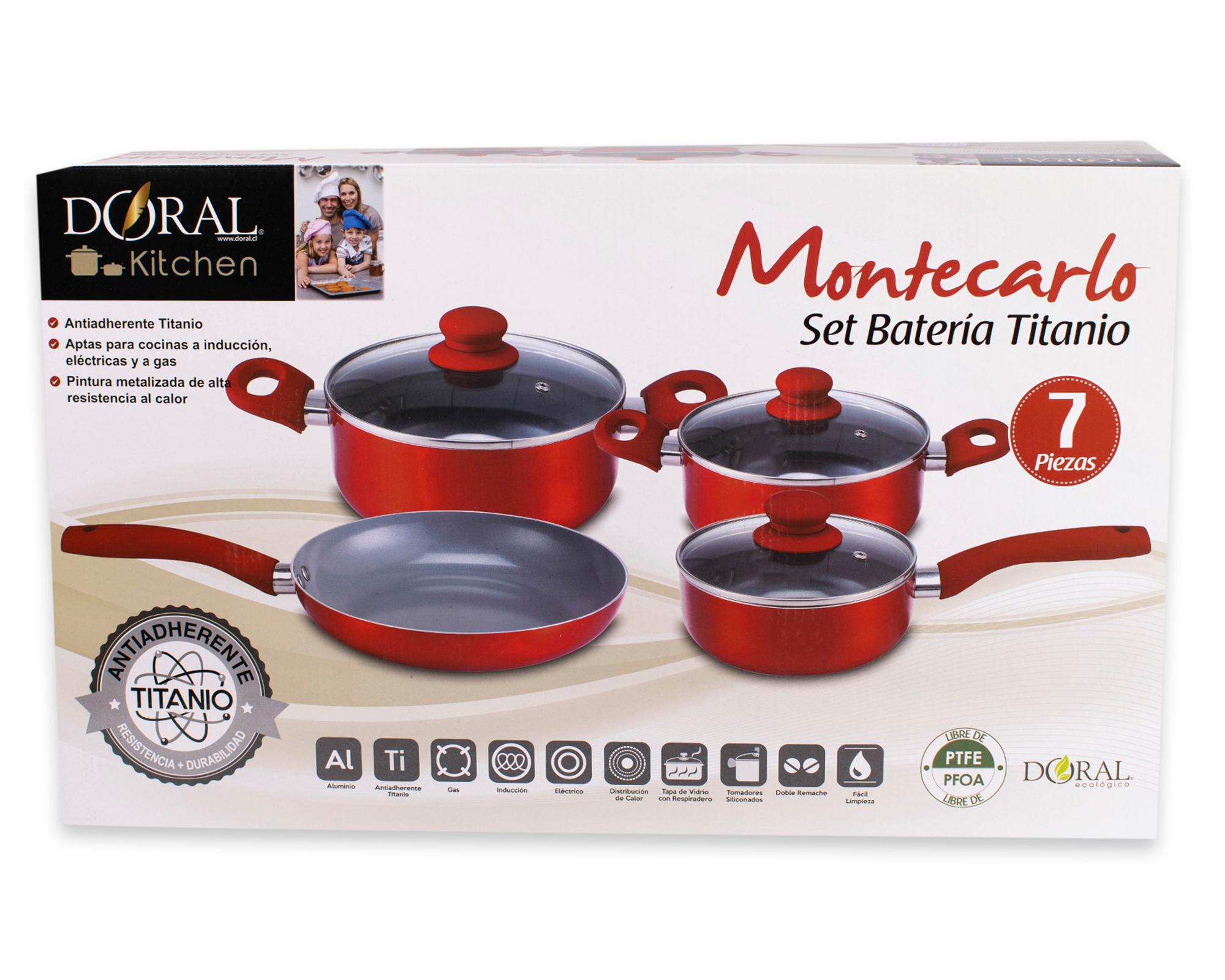 Batería Cocina 7 piezas Montecarlo rojo-4