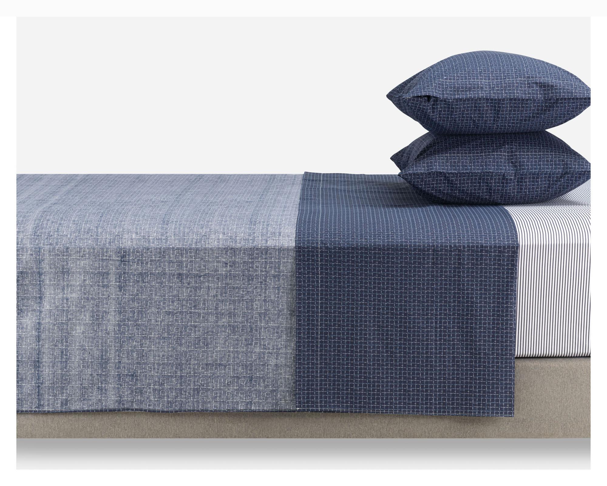 Juego de sábanas 2 plazas 180H Miniprint azul-1