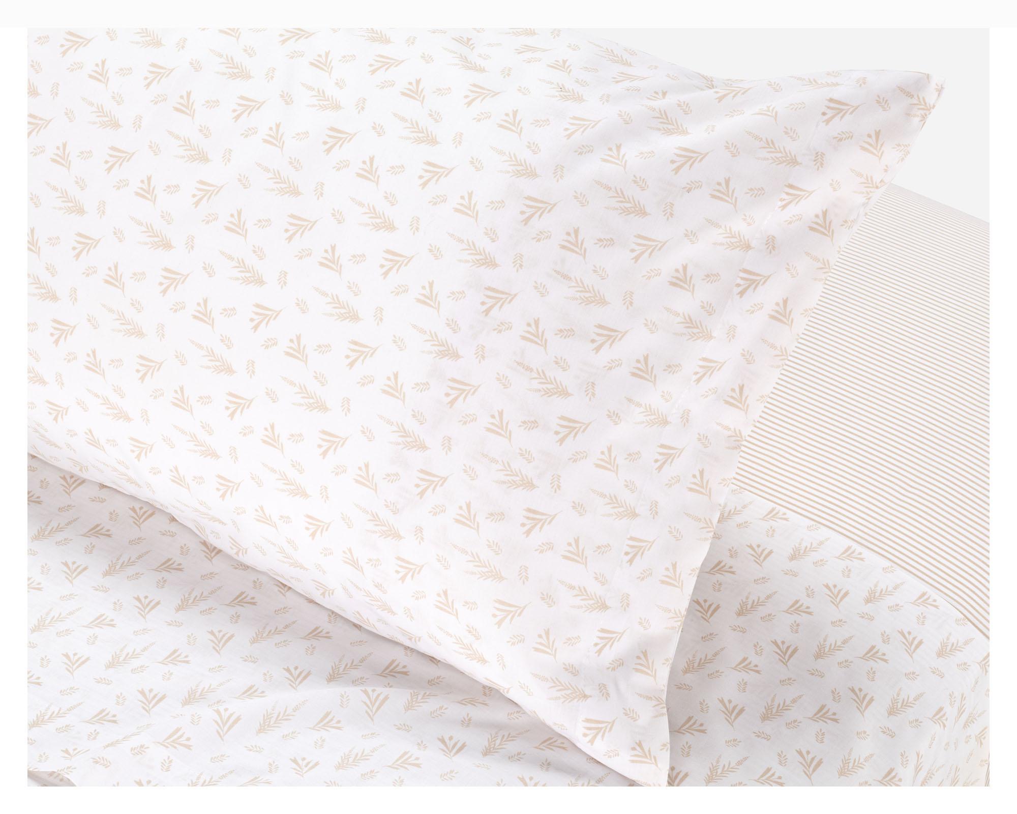 Juego de sábanas king 180H Miniprint beige-2