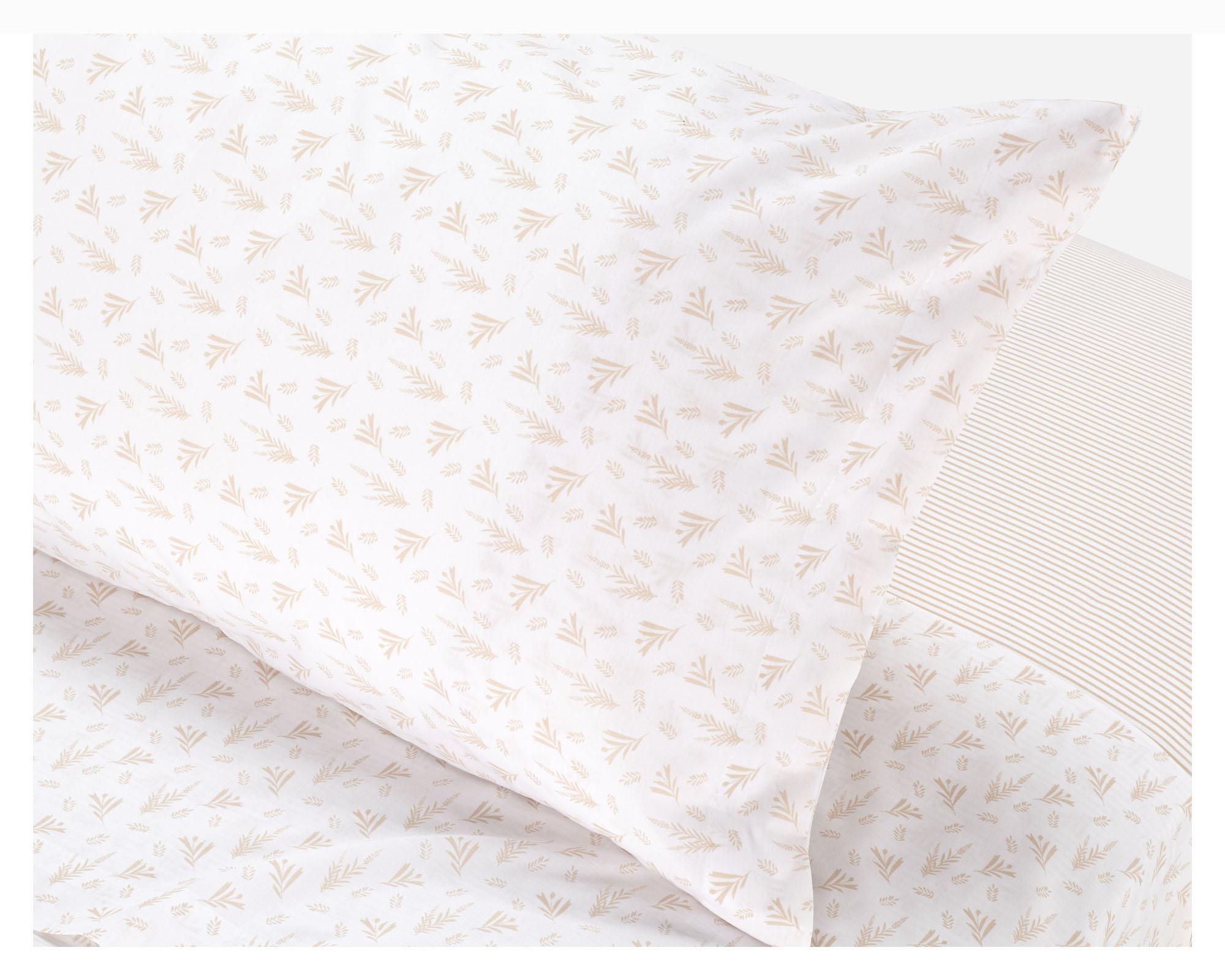 Juego de sábanas 1.5 plazas 180H Miniprint beige-2