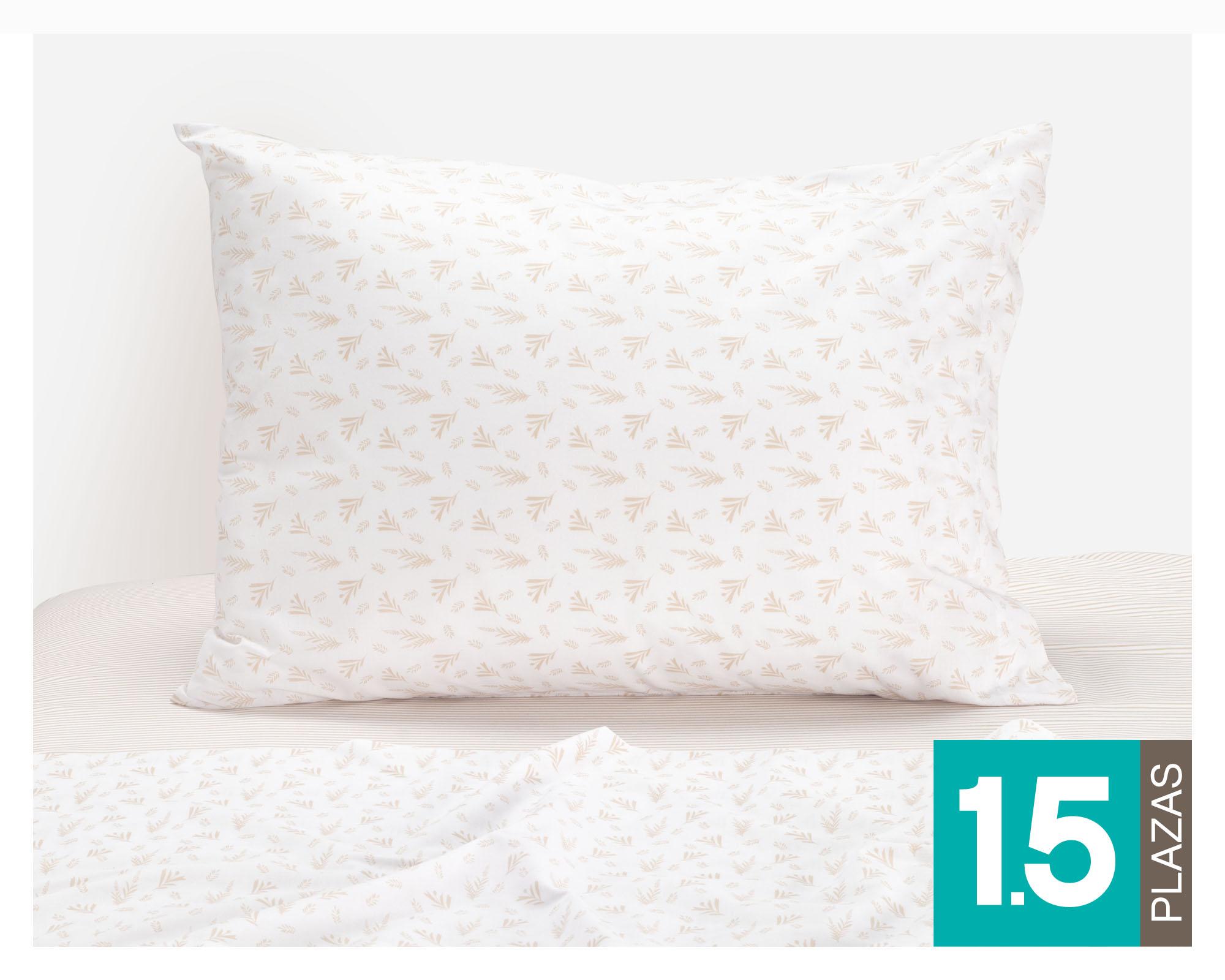 Juego de sábanas 1.5 plazas 180H Miniprint beige-0