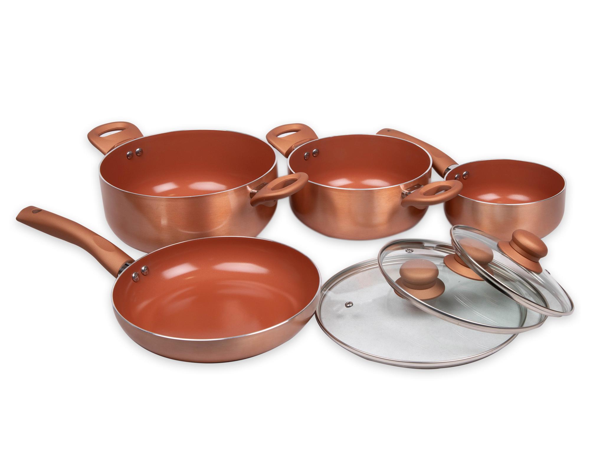 Batería cocina 7 piezas Montecarlo naranjo-1