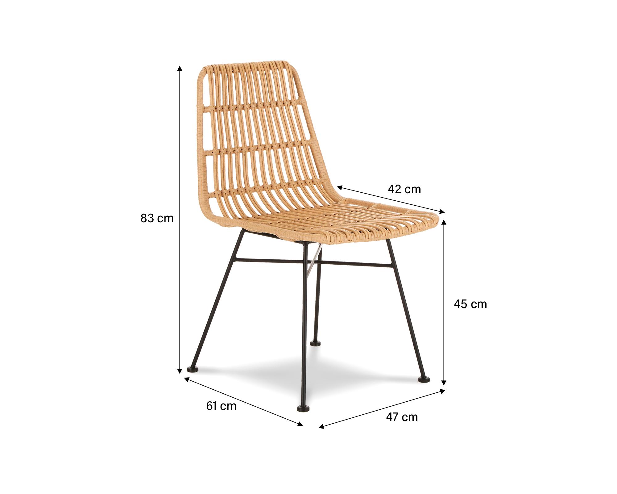 Silla comedor terraza ratan Creta natural-4