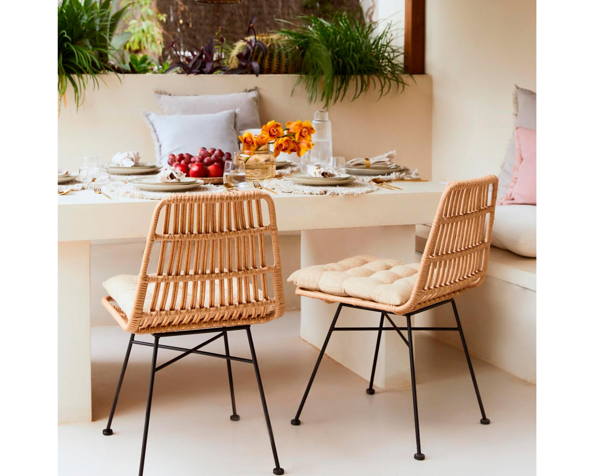 Silla comedor terraza ratan Creta natural-3