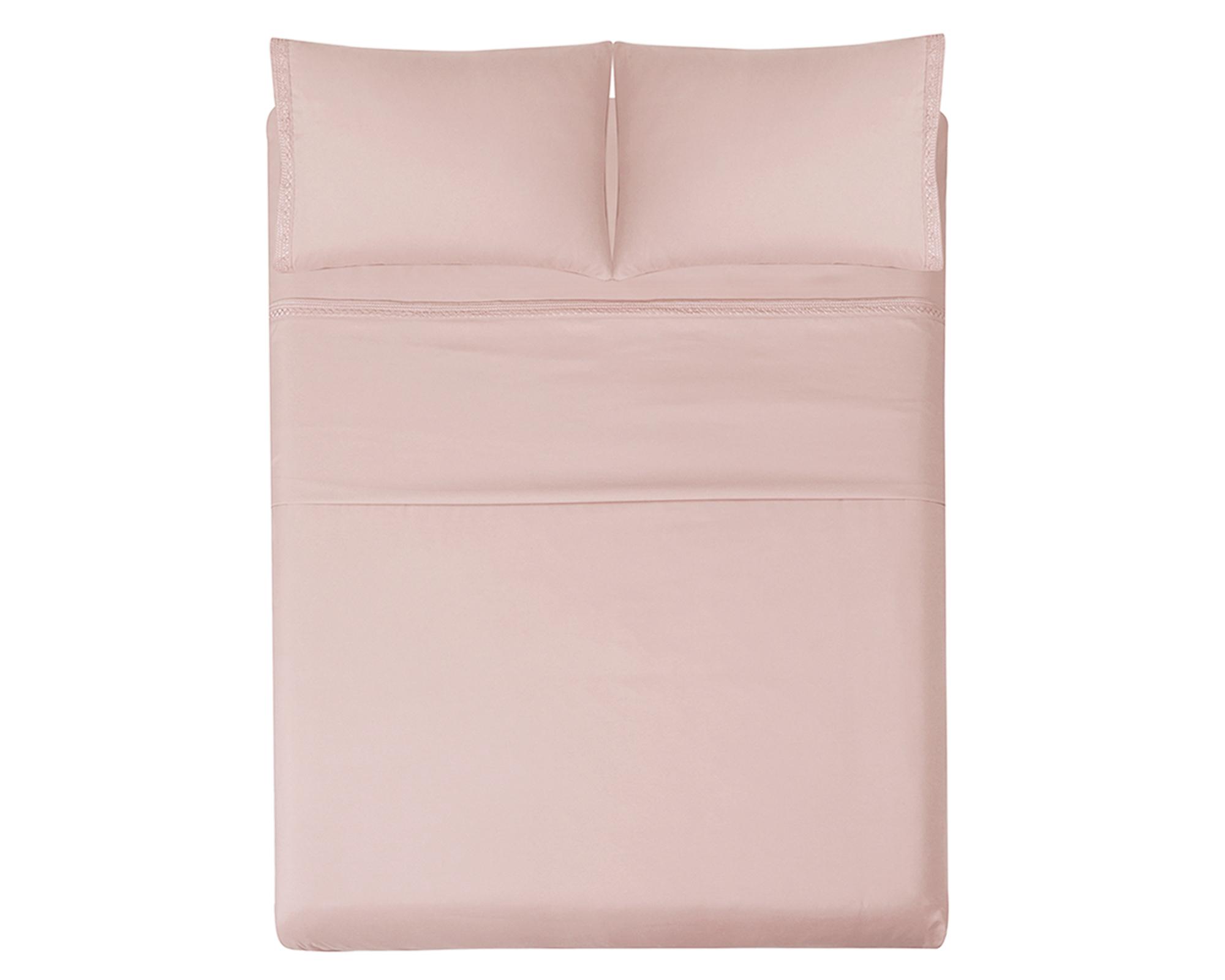 Juego de sábanas 2 plazas microfibra Broderie blanco-1