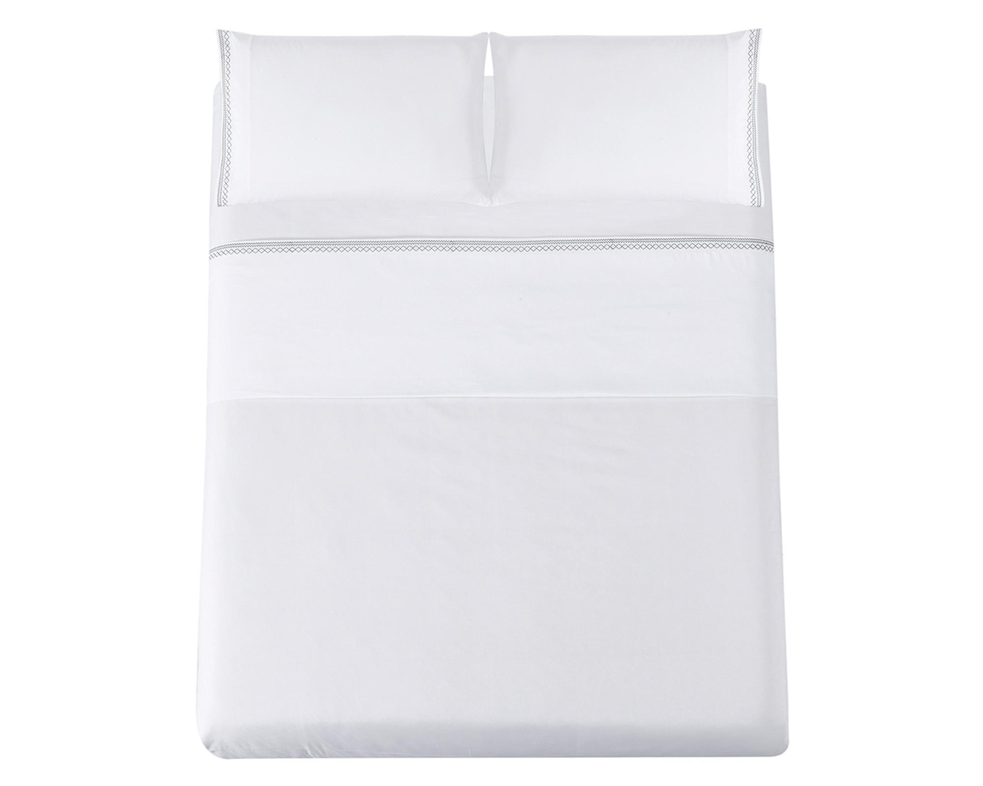 Juego de sábanas King  microfibra Broderie blanco-1