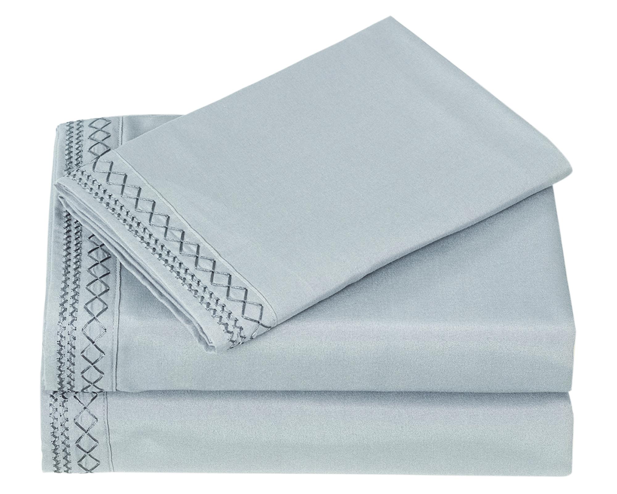 Juego de sábanas King microfibra Broderie blanco-2