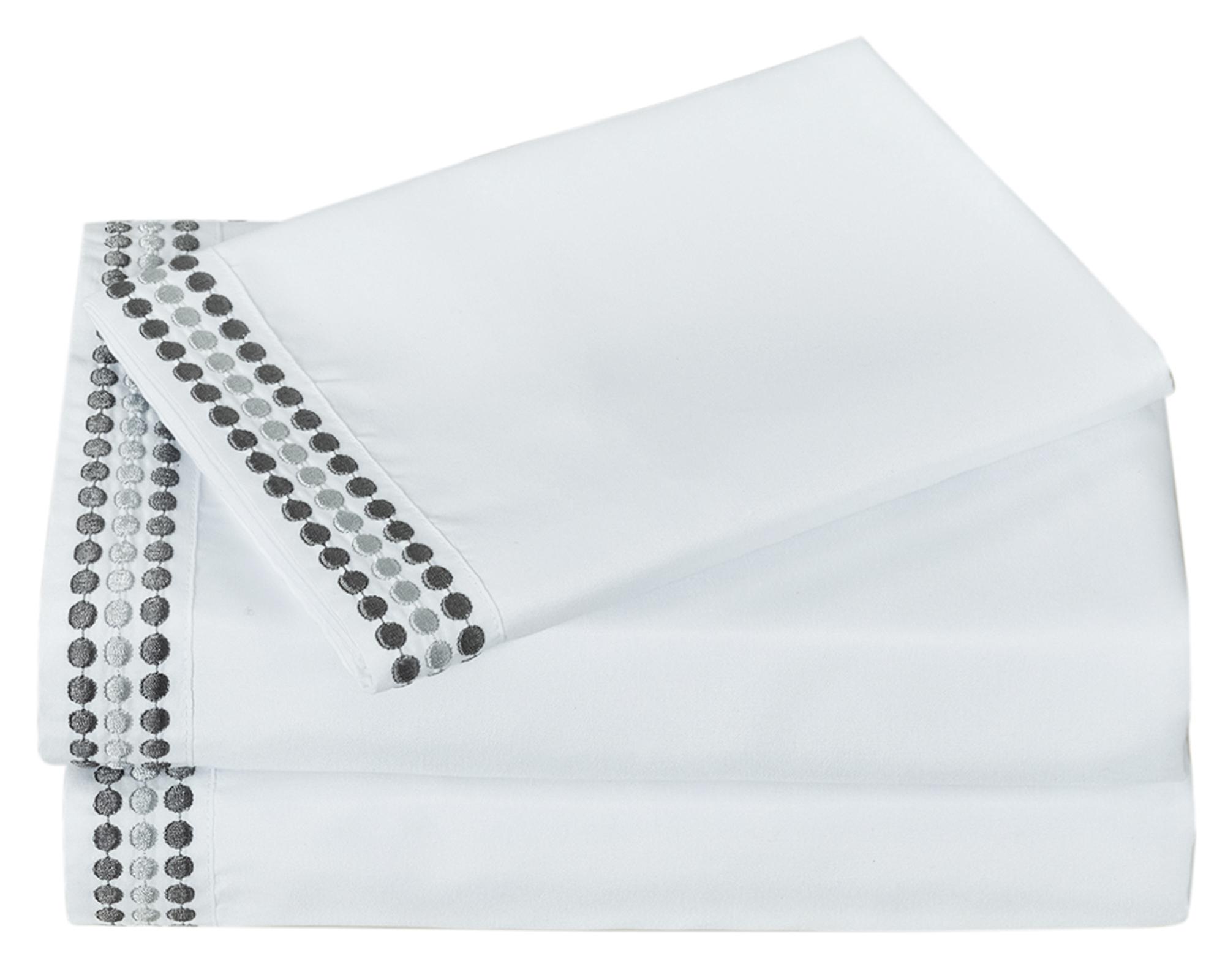 Juego de sábanas 2 plazas microfibra Bordada blanca-2