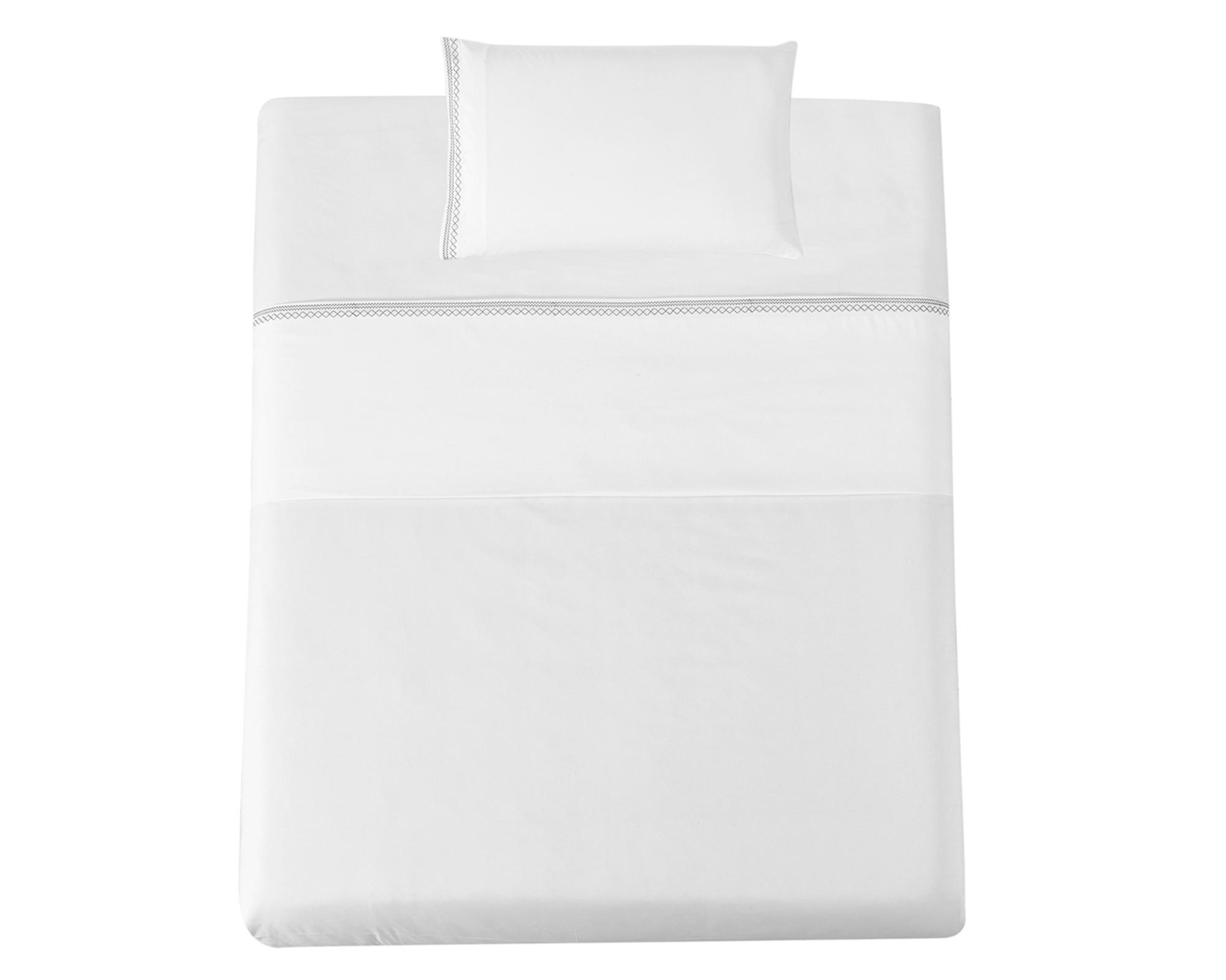 Juego de sábanas 1 plaza microfibra Broderie blanca-1
