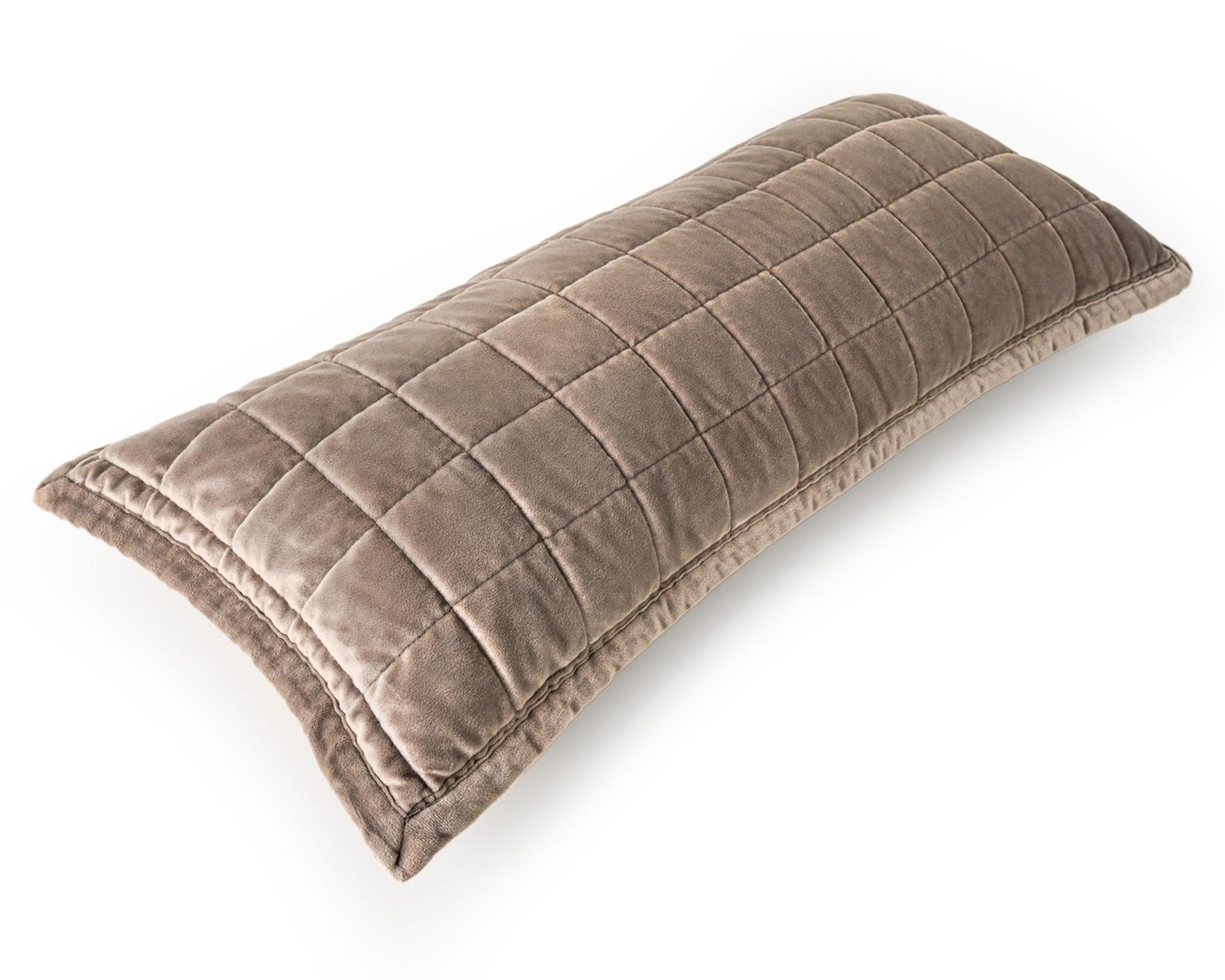 Cojín algodón 35x80 cm Washed Velvet Taupe-2