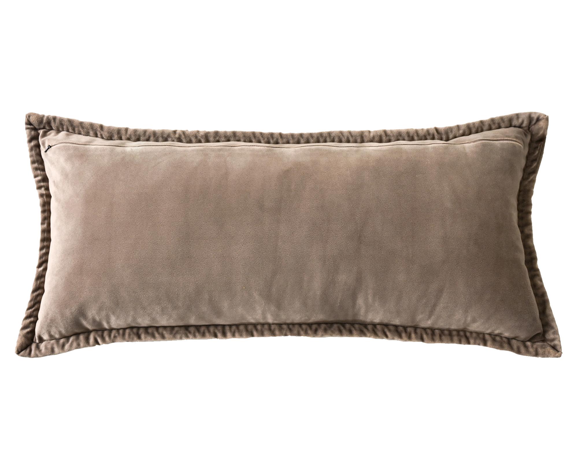 Cojín algodón 35x80 cm Washed Velvet Taupe-1