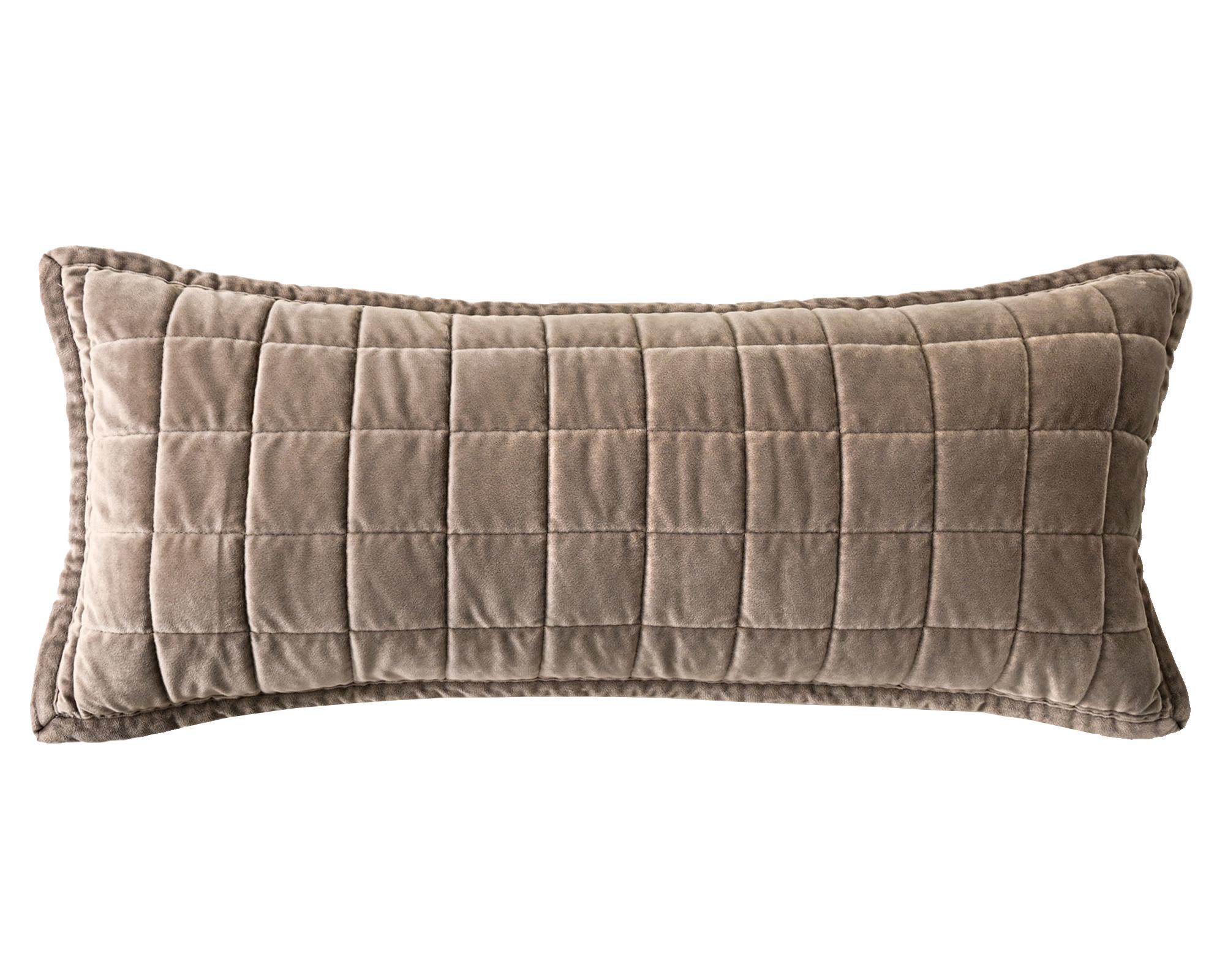 Cojín algodón 35x80 cm Washed Velvet Taupe-0
