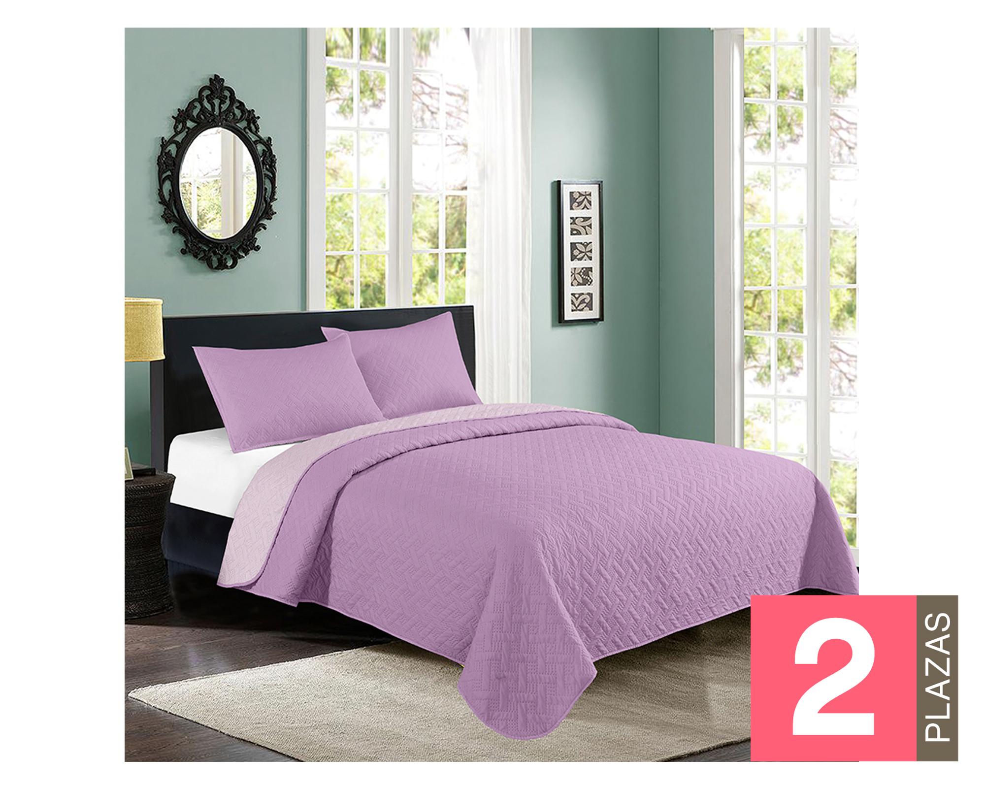 Quilt 2 plazas bicolor purple-0