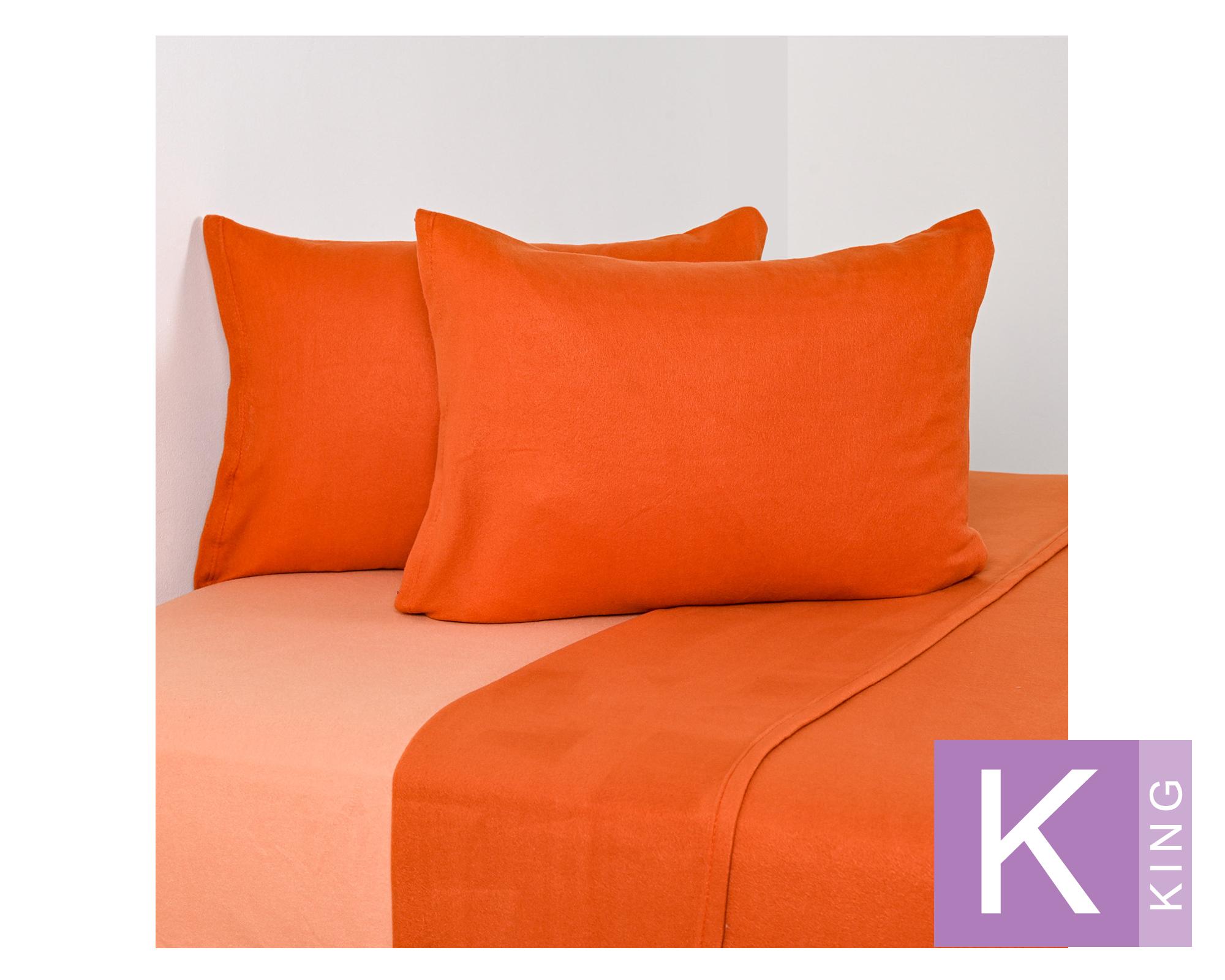 Sábanas polar King Liso Arcilla-0