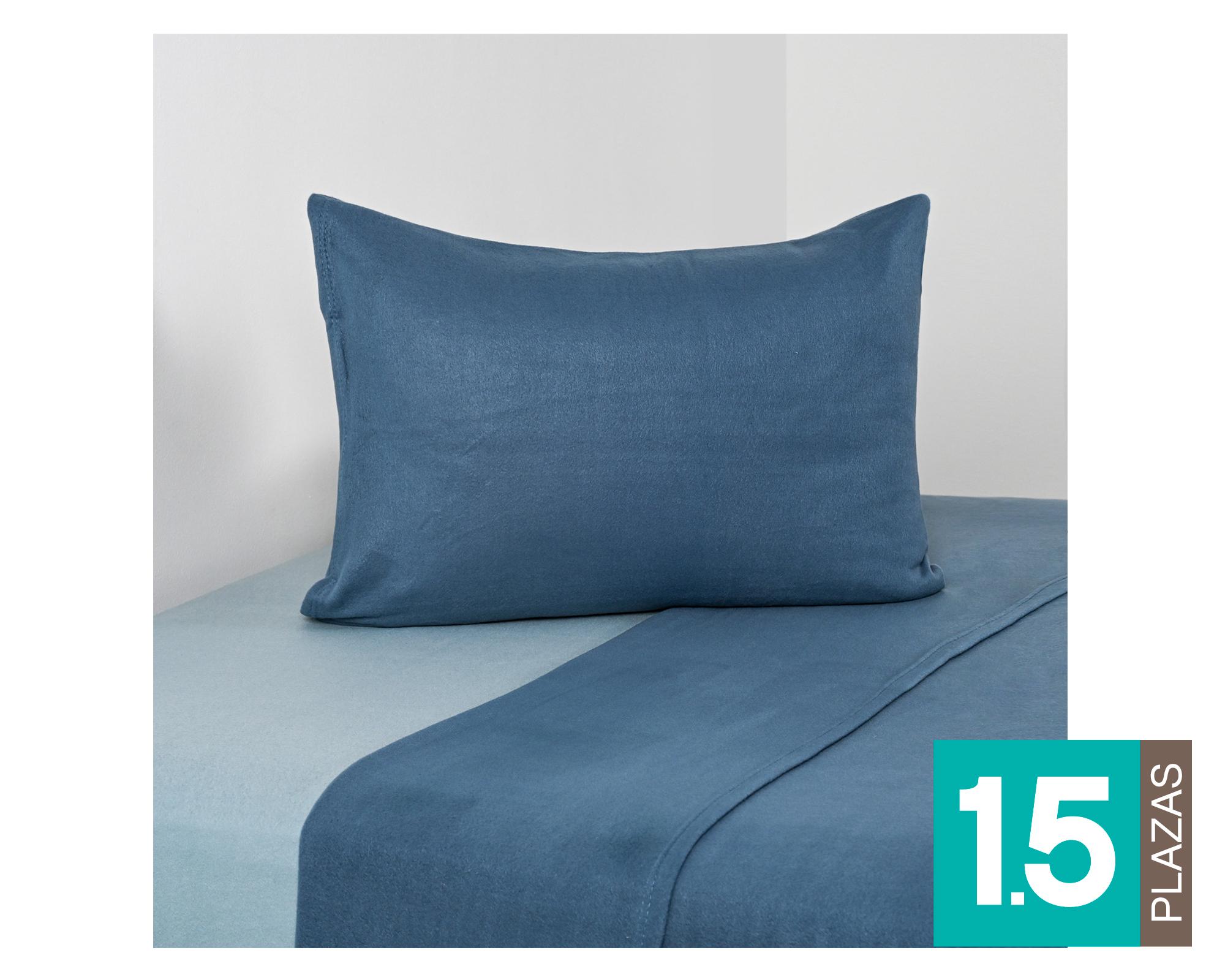 Sábanas polar 1.5 plazas Liso Aqua-0