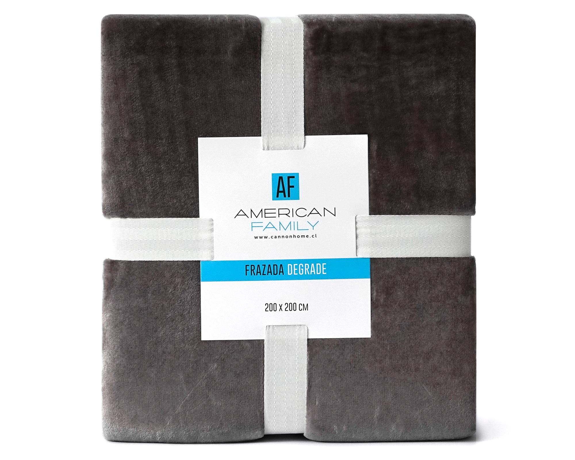 Frazada 2 plazas Flannel Degrade Grafito-1