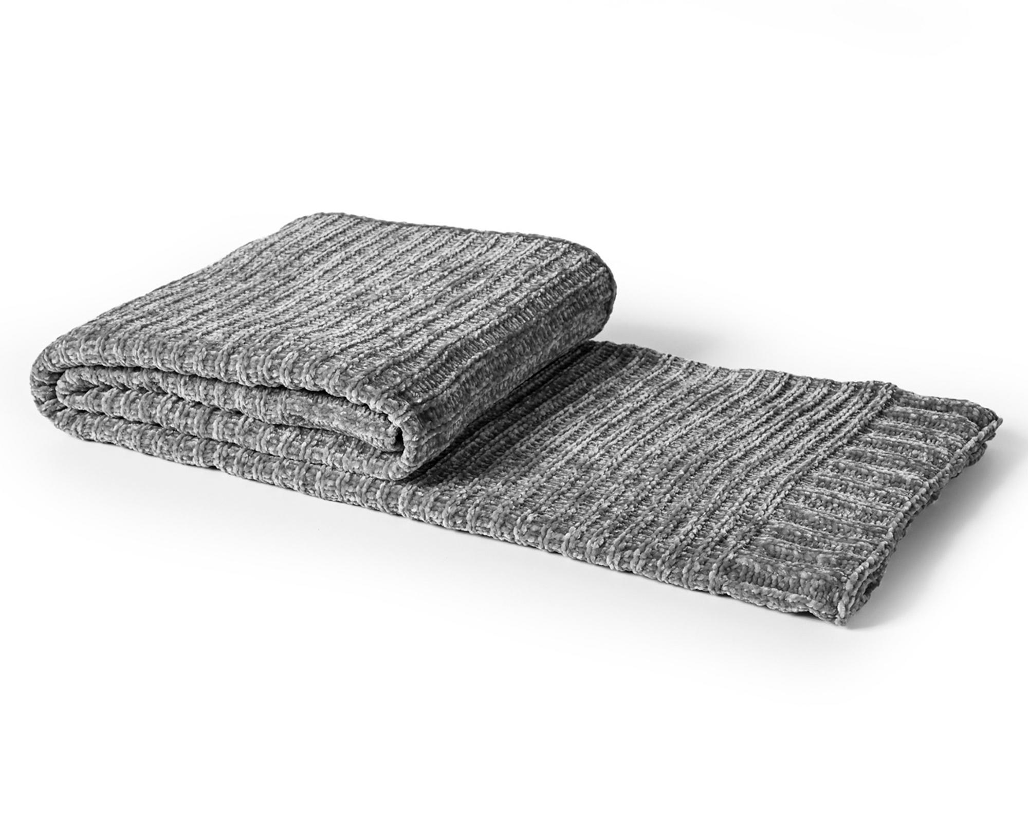 Manta 130x160 cm Chenille Taupe-0