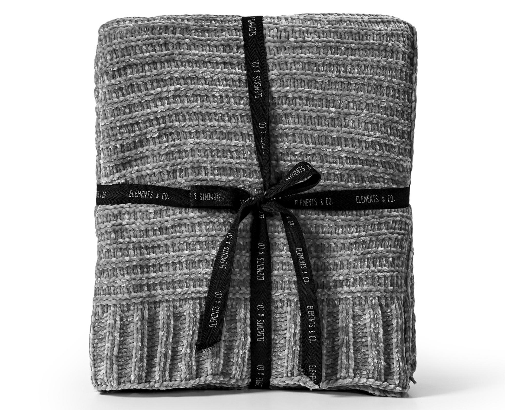 Manta 130x160 cm Chenille Taupe-2