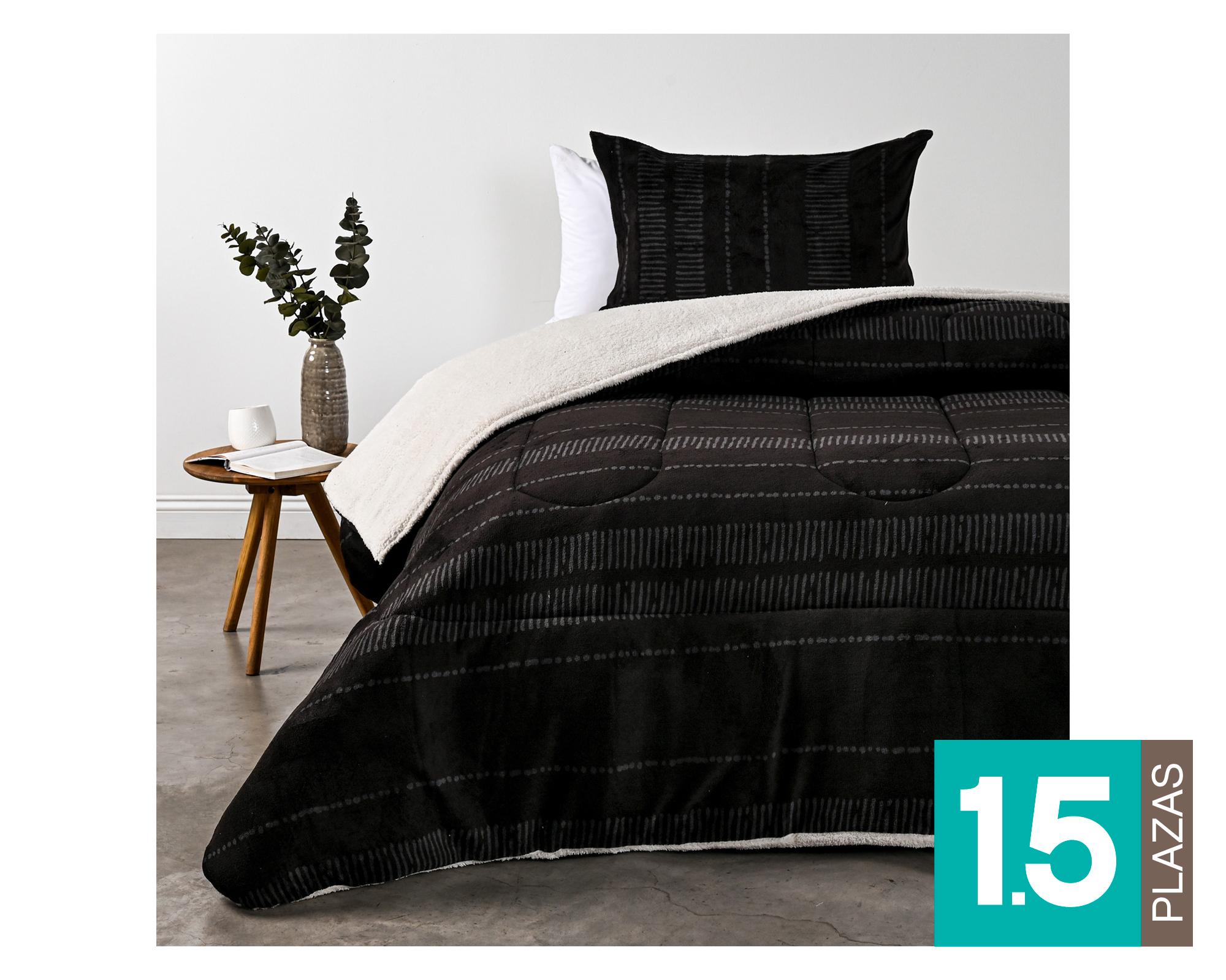 Plumón sherpa 1.5 plazas Garlo negro-0