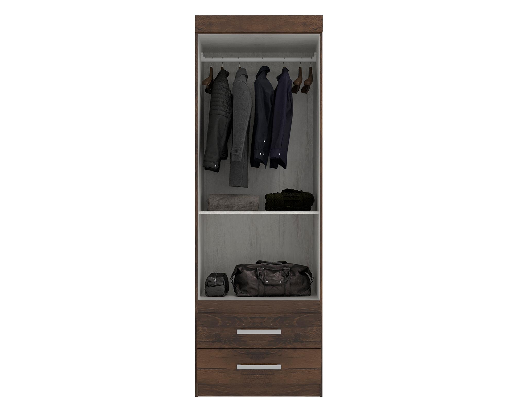 Closet 2 puertas 2 cajones GR2200 Cacau-1