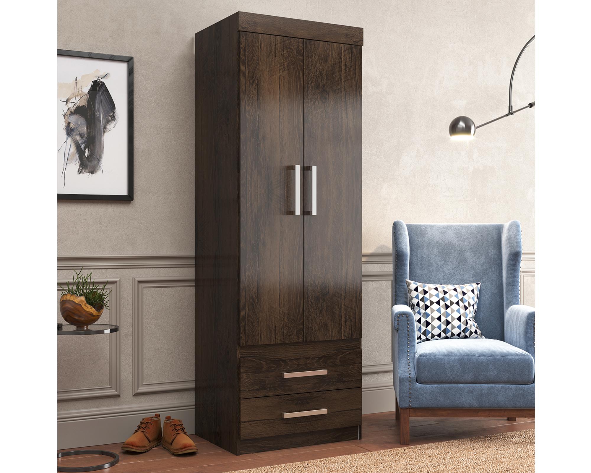 Closet 2 puertas 2 cajones GR2200 Cacau-4