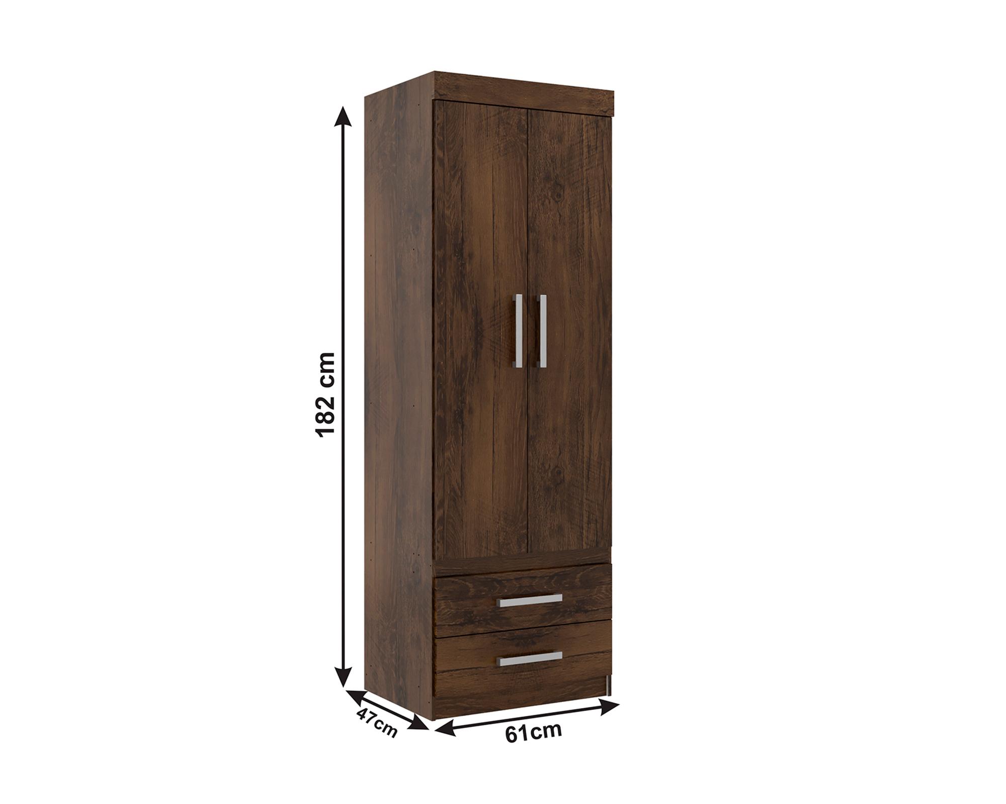 Closet 2 puertas 2 cajones GR2200 Cacau-5