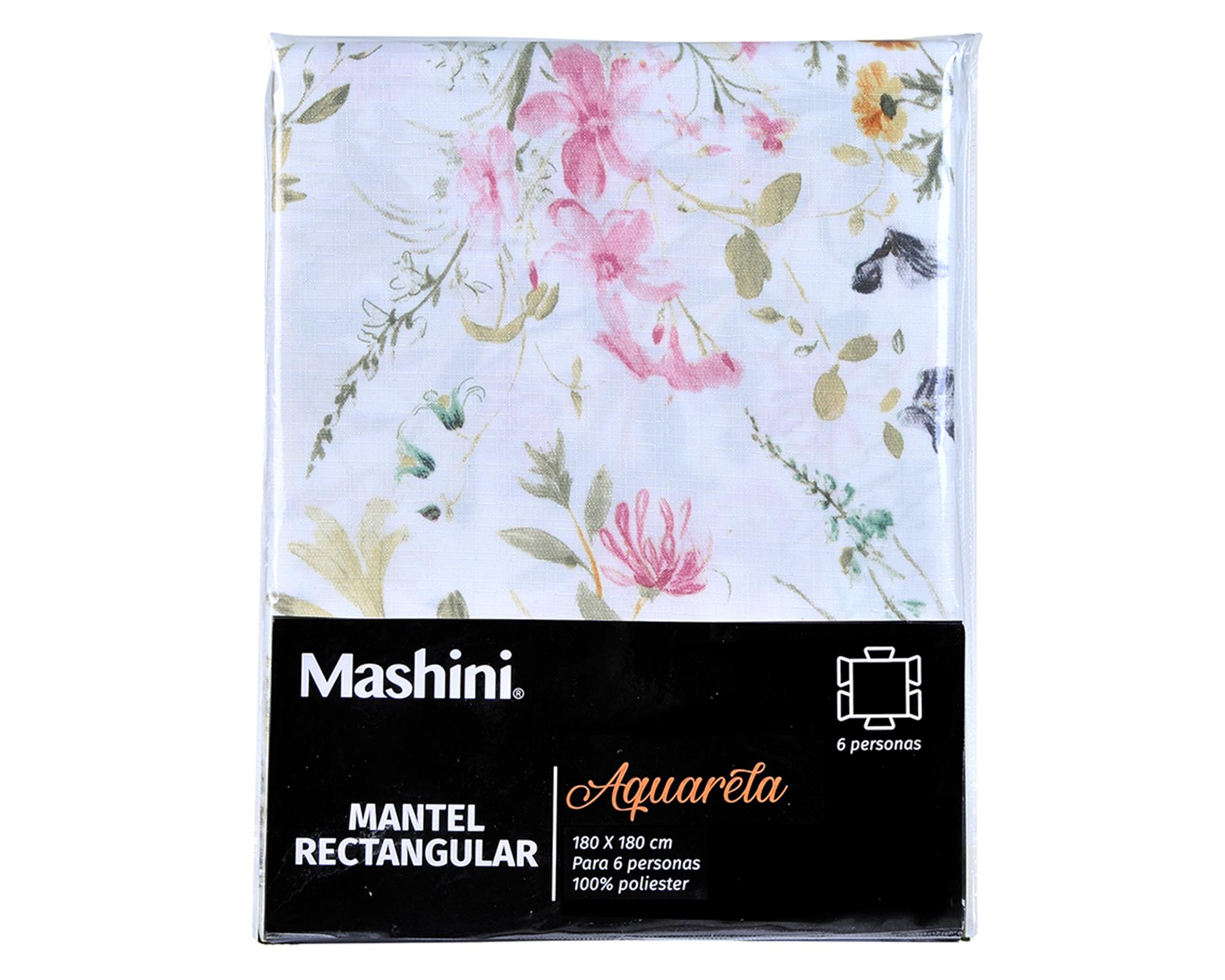 Mantel acuarela poliéster 180x180 cm Flower-2