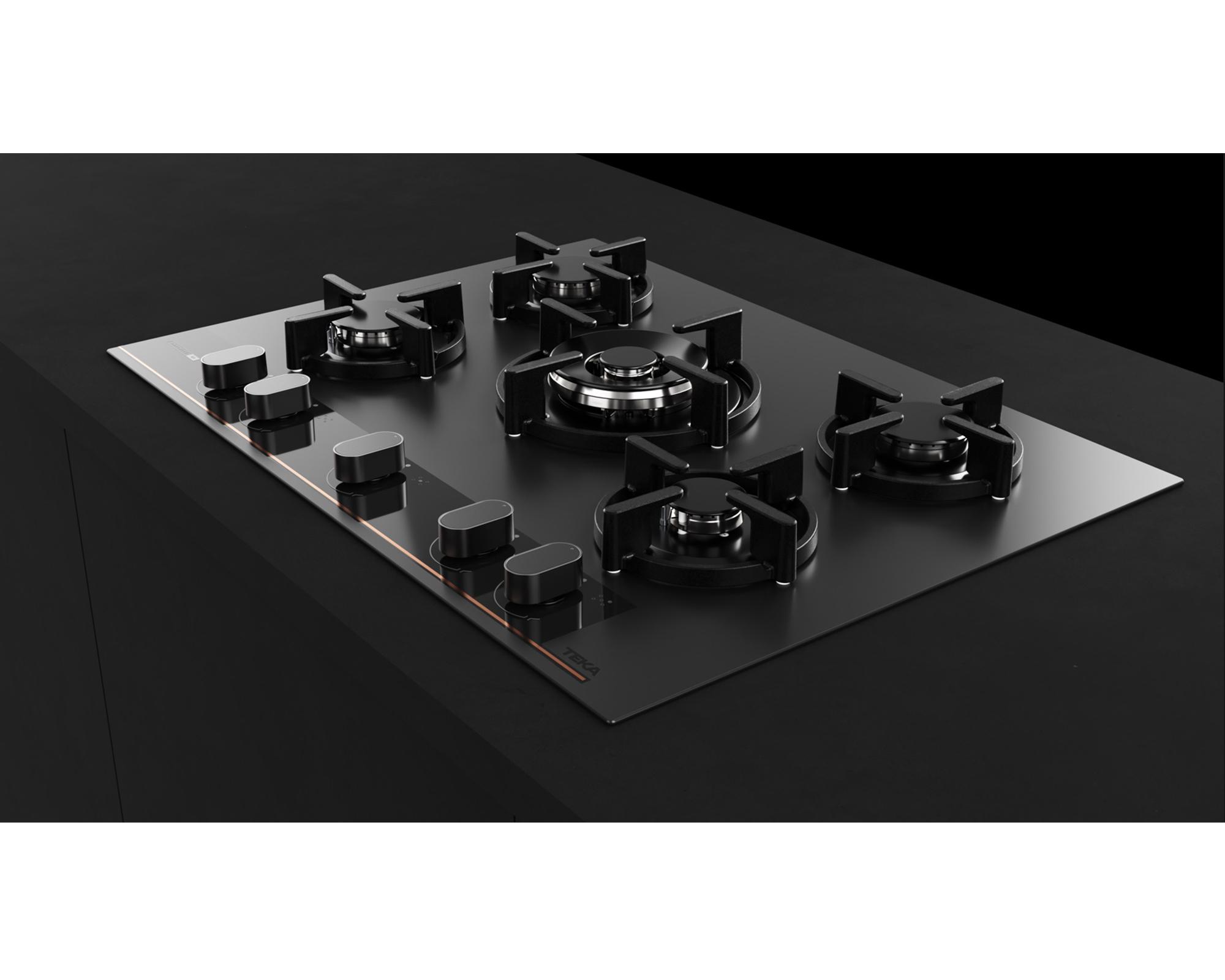 Encimera a gas 5 quemadores GBC-75 G1 Infinity negro-3