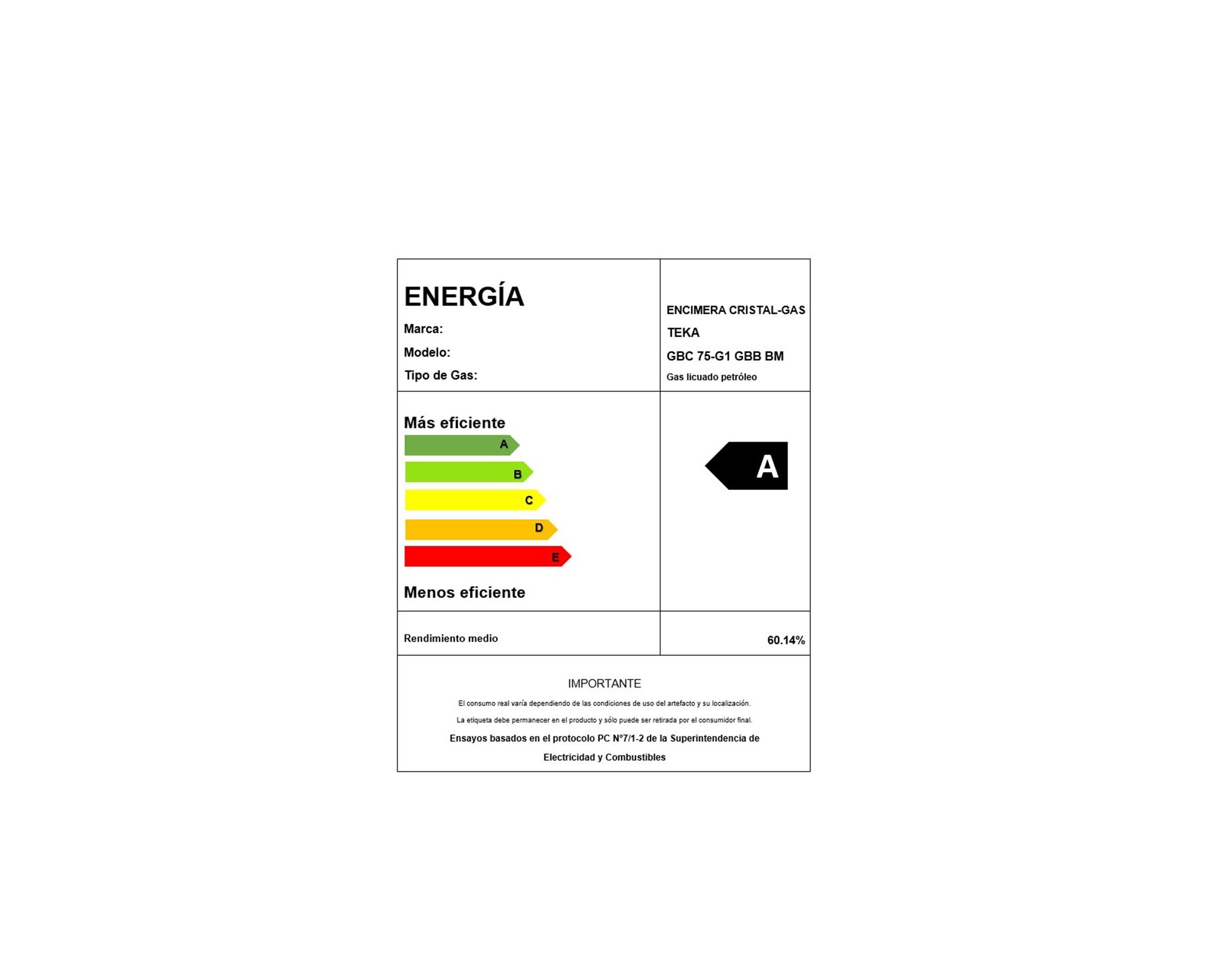 Encimera a gas 5 quemadores GBC-75 G1 Infinity negro-5