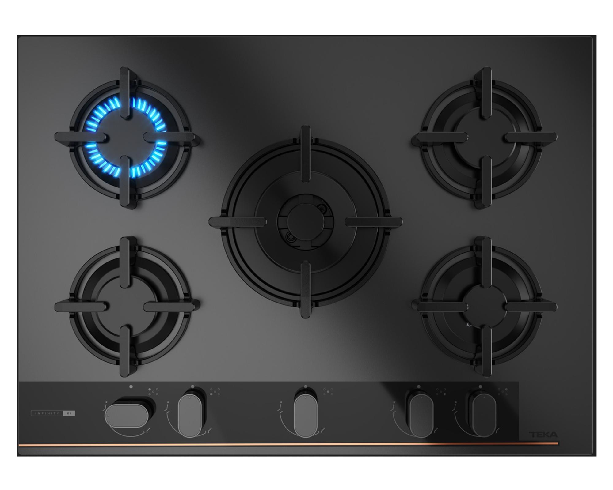Encimera a gas 5 quemadores GBC-75 G1 Infinity negro-1