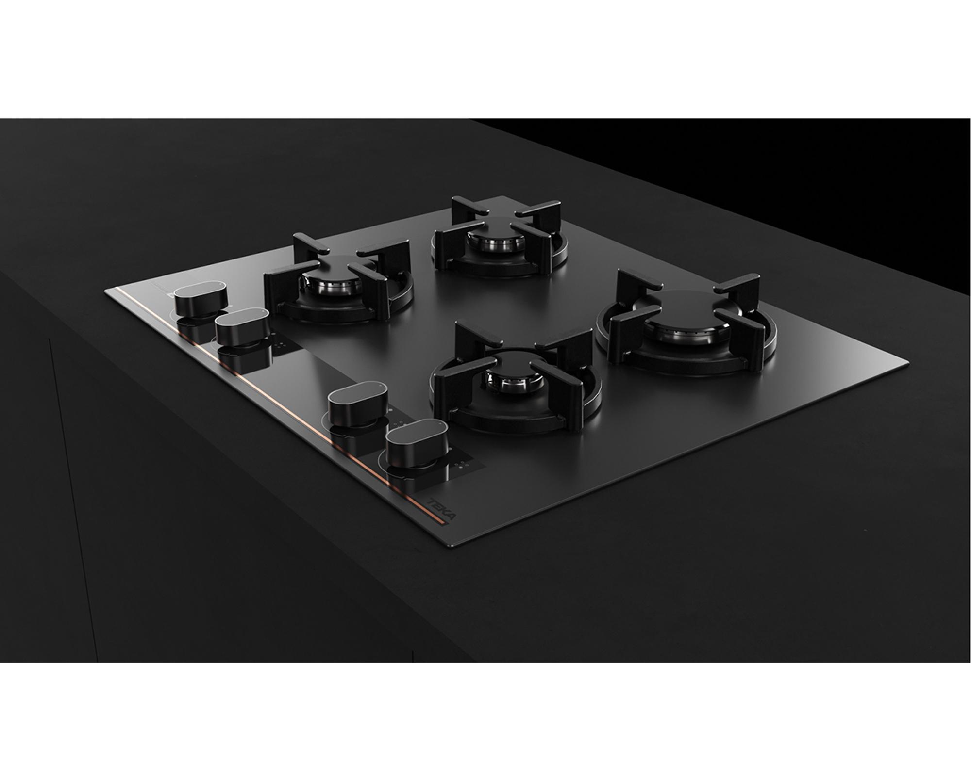 Encimera a gas 4 quemadores GBC-64 G1 Infinity negro-3