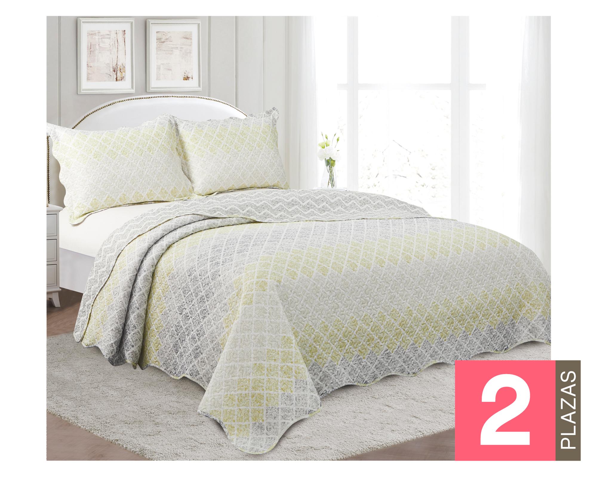 Quilt reversible 2 plazas Bali beige-0