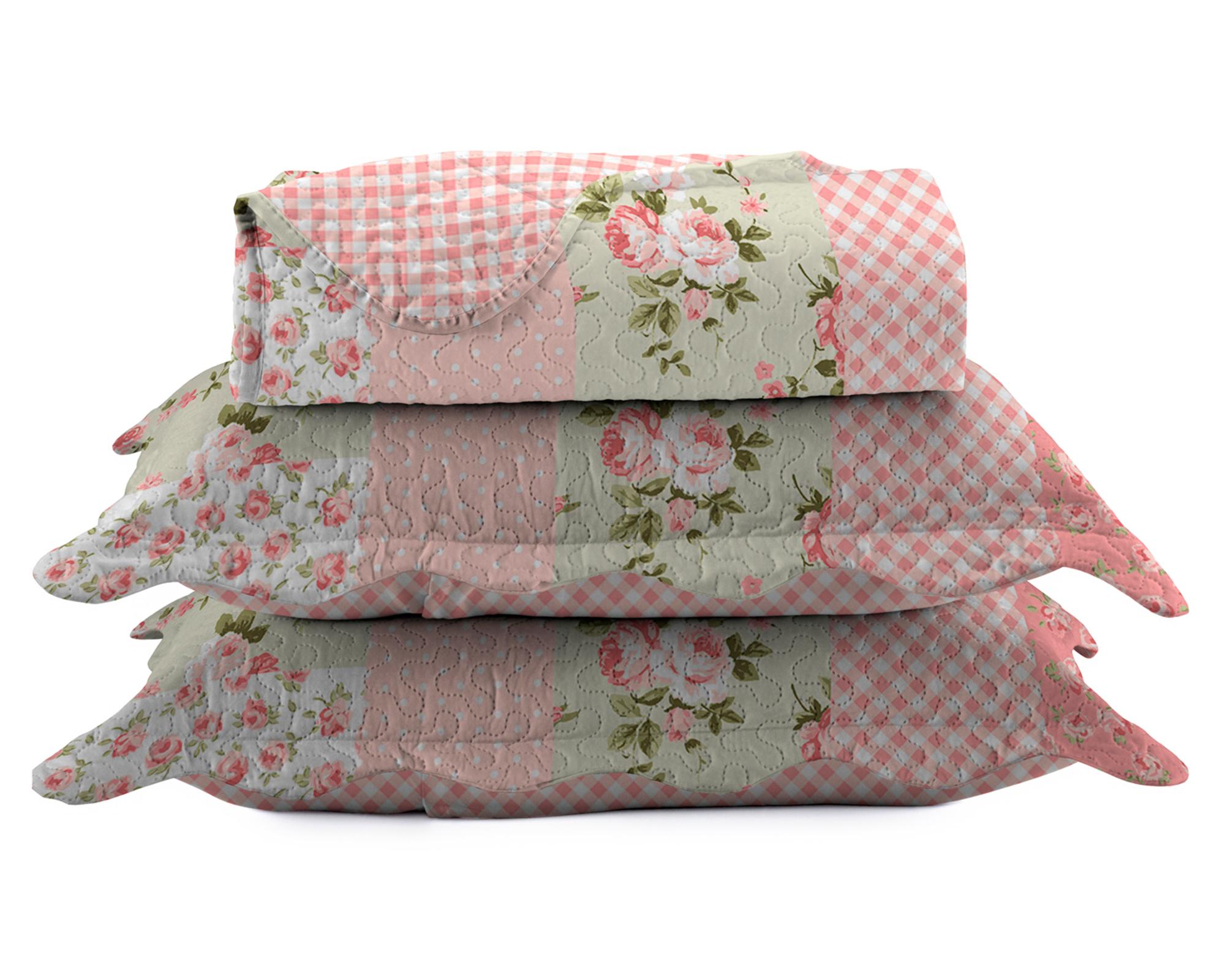 Quilt reversible 2 plazas Bali rosado-1