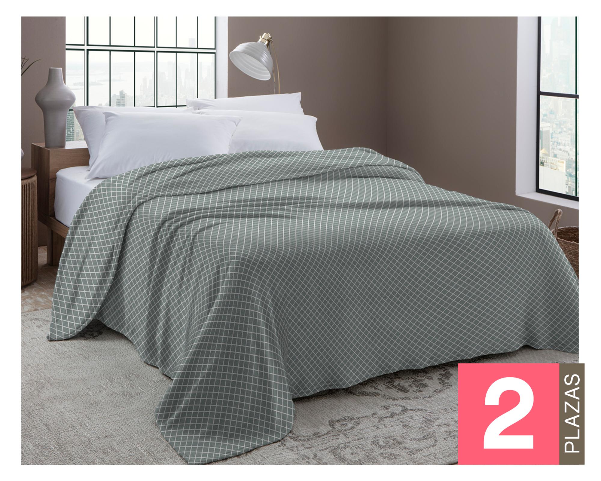 Frazada microfibra 2 plazas Chess verde-0