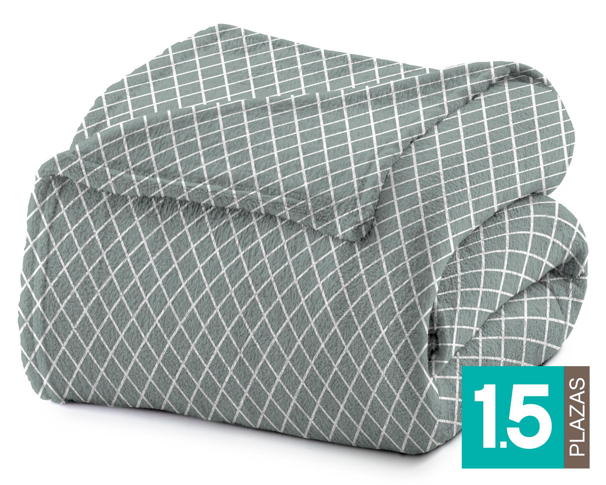 Frazada microfibra 1.5 plaza Chess verde-0