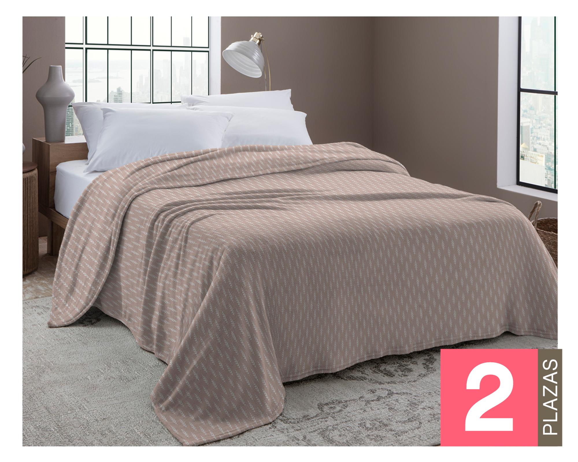 Frazada microfibra 2 plazas Etnic beige-0