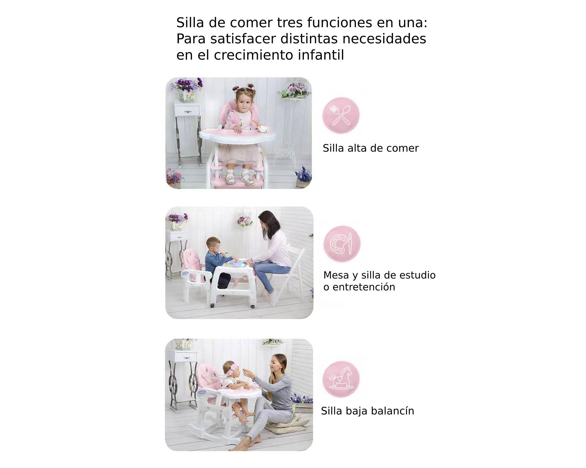 Silla comer 3 funciones New rosado-2
