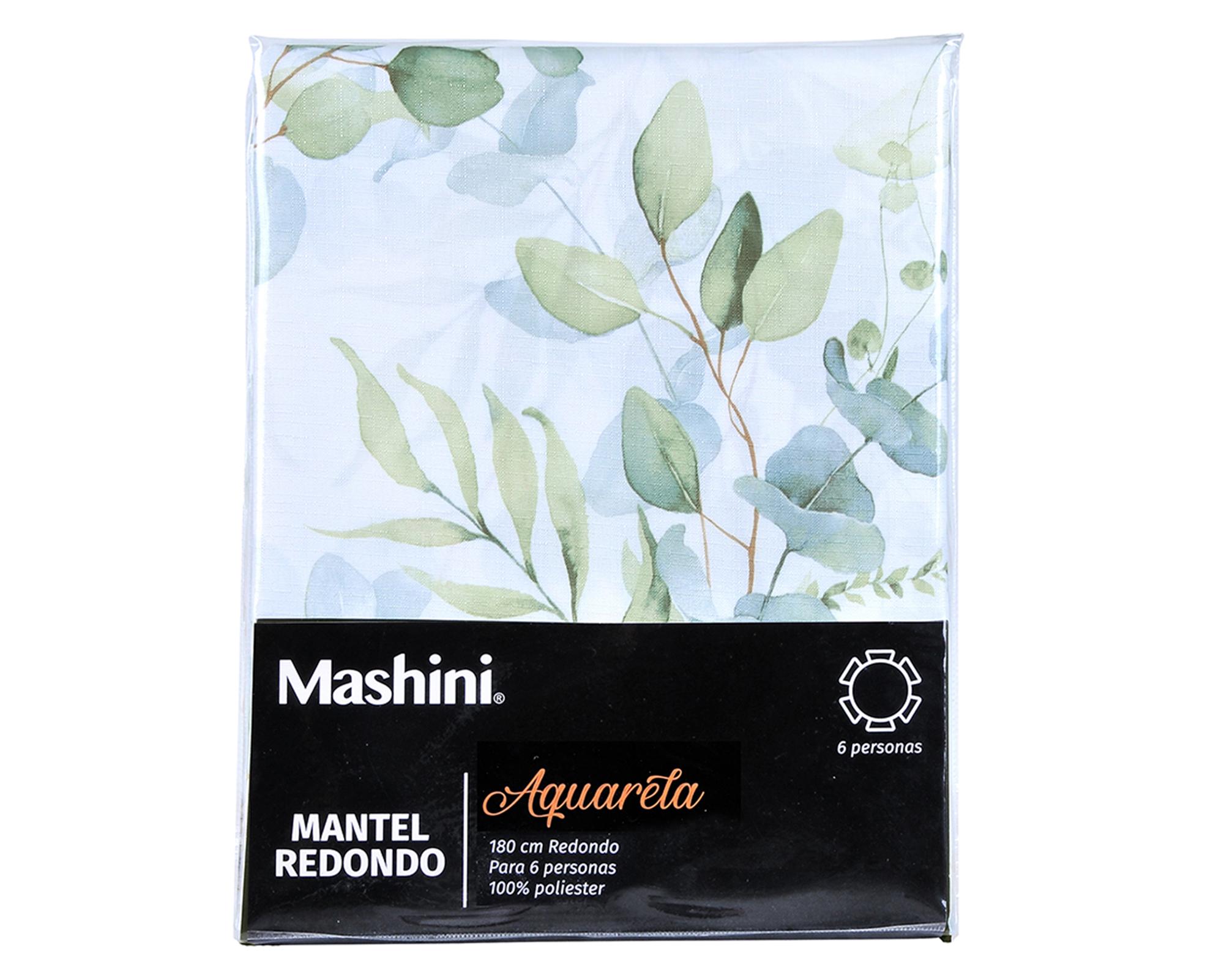 Mantel acuarela 180x180 cm Eucalipto-2