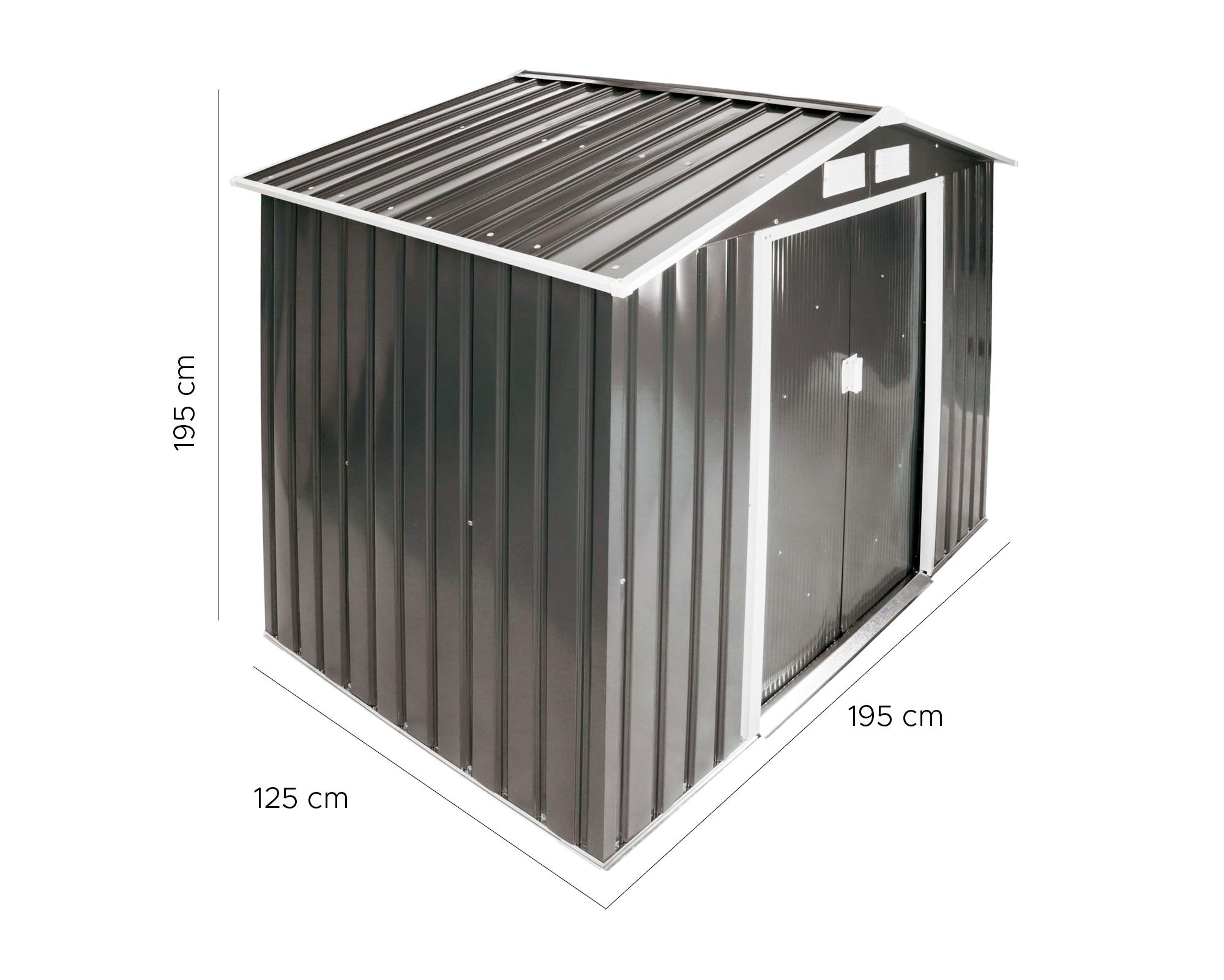 Bodega jardín 195x195x125 cm R5912 gris-2