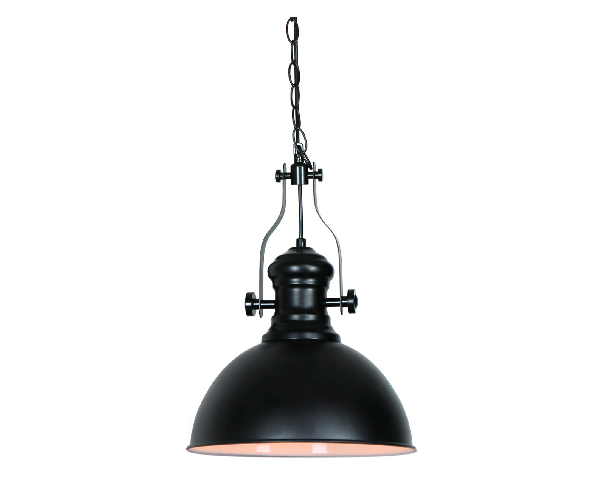 Lámpara colgar 40W E27 1L Factory negro-1