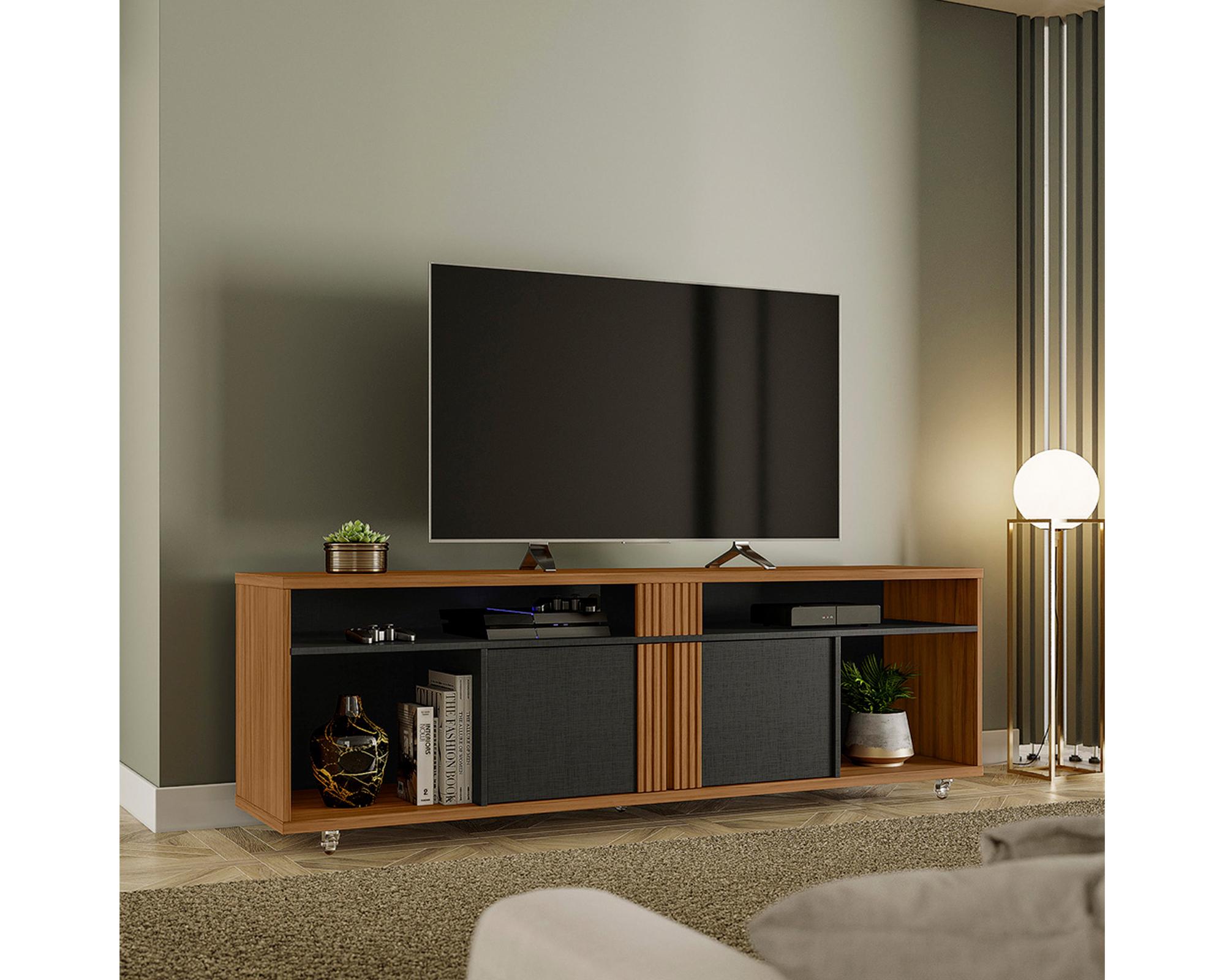 Rack TV 60" Freijo negro/café-3