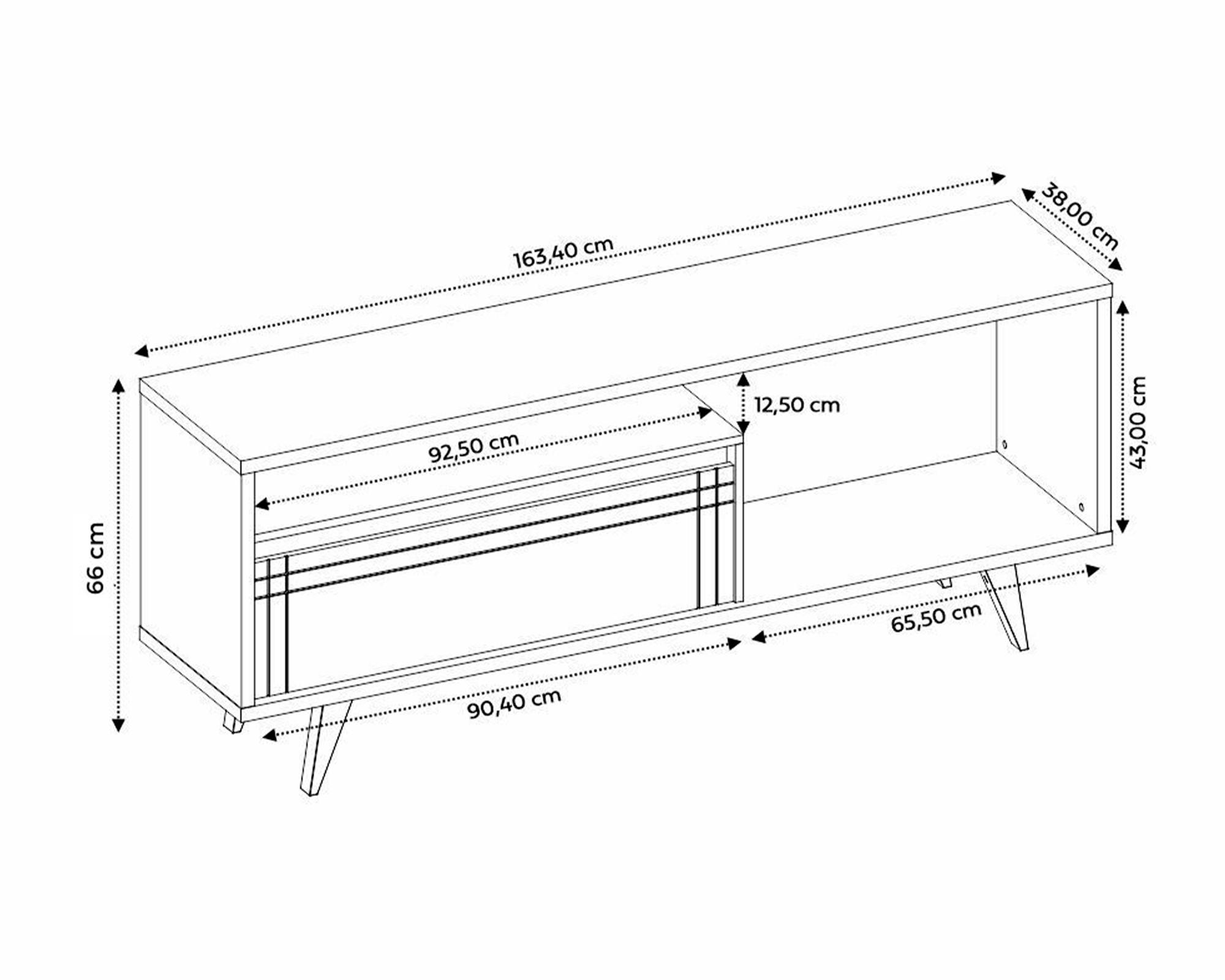 Rack TV 60" freijo/blanco-5