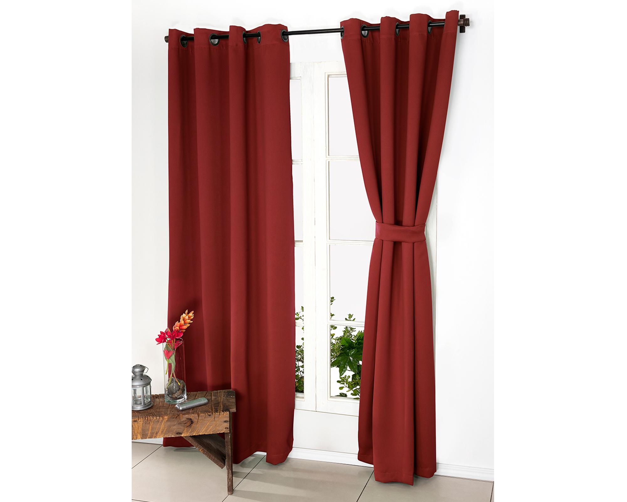Cortina Black Out 140x220 cm Victoria rojo-0