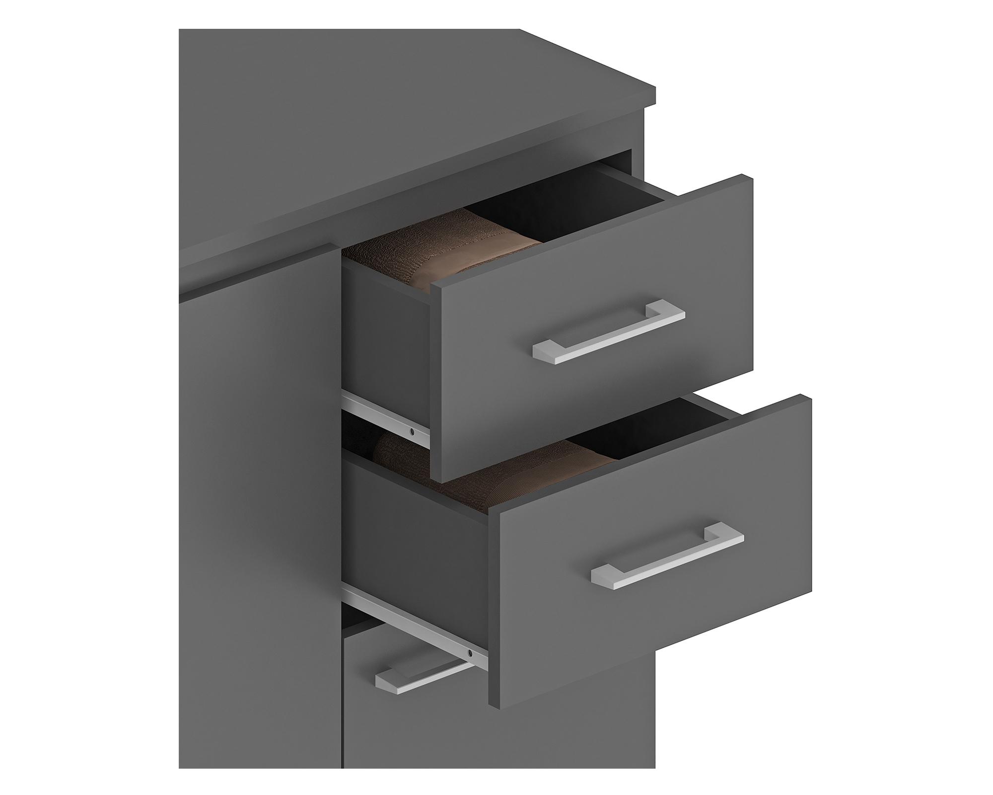 Mueble Base 3 puertas 2 cajones Opie gris-3