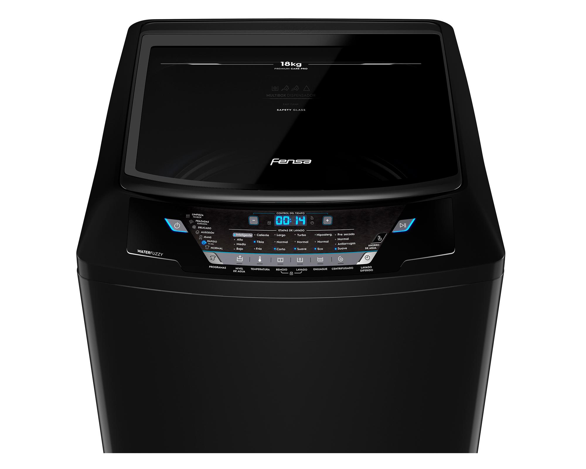 Lavadora carga superior 18 kg Premium Care Pro 18 Black negro-1