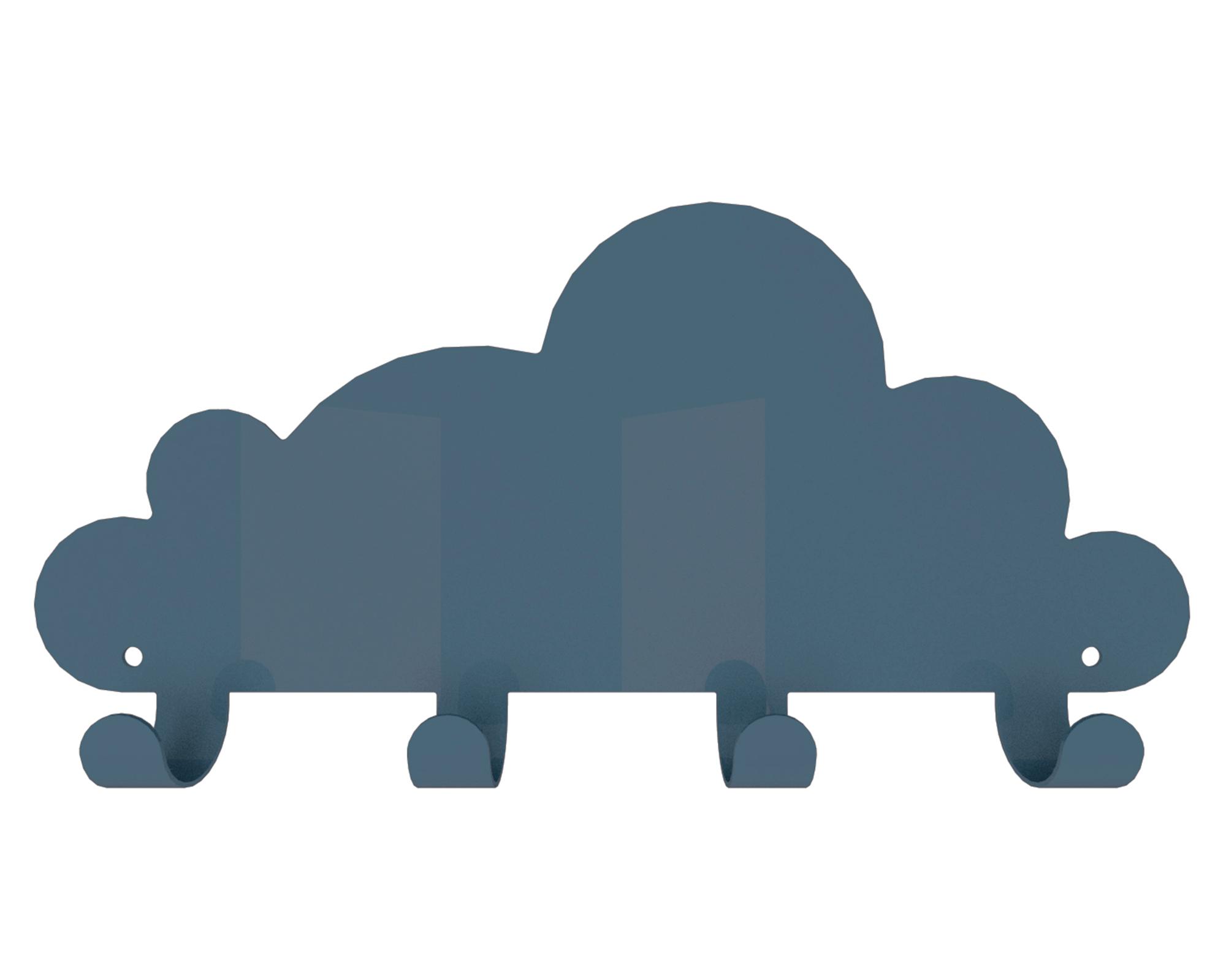 Percha 4 ganchos Nube azul-0