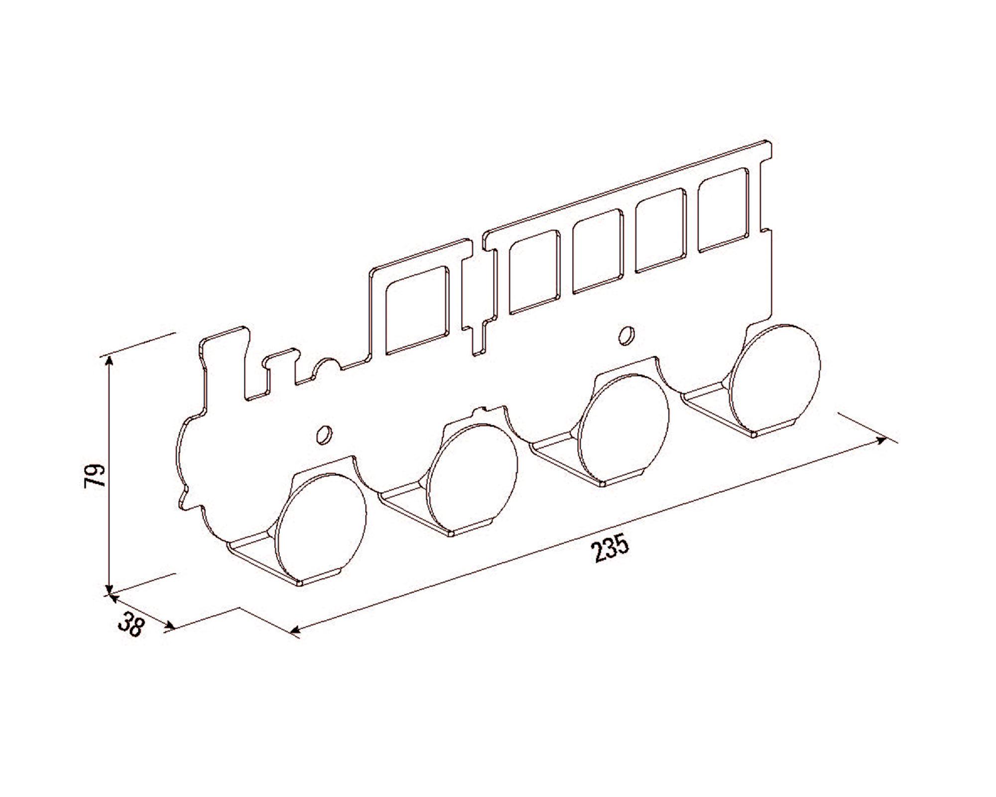 Percha 4 ganchos Locomotora blanca-2