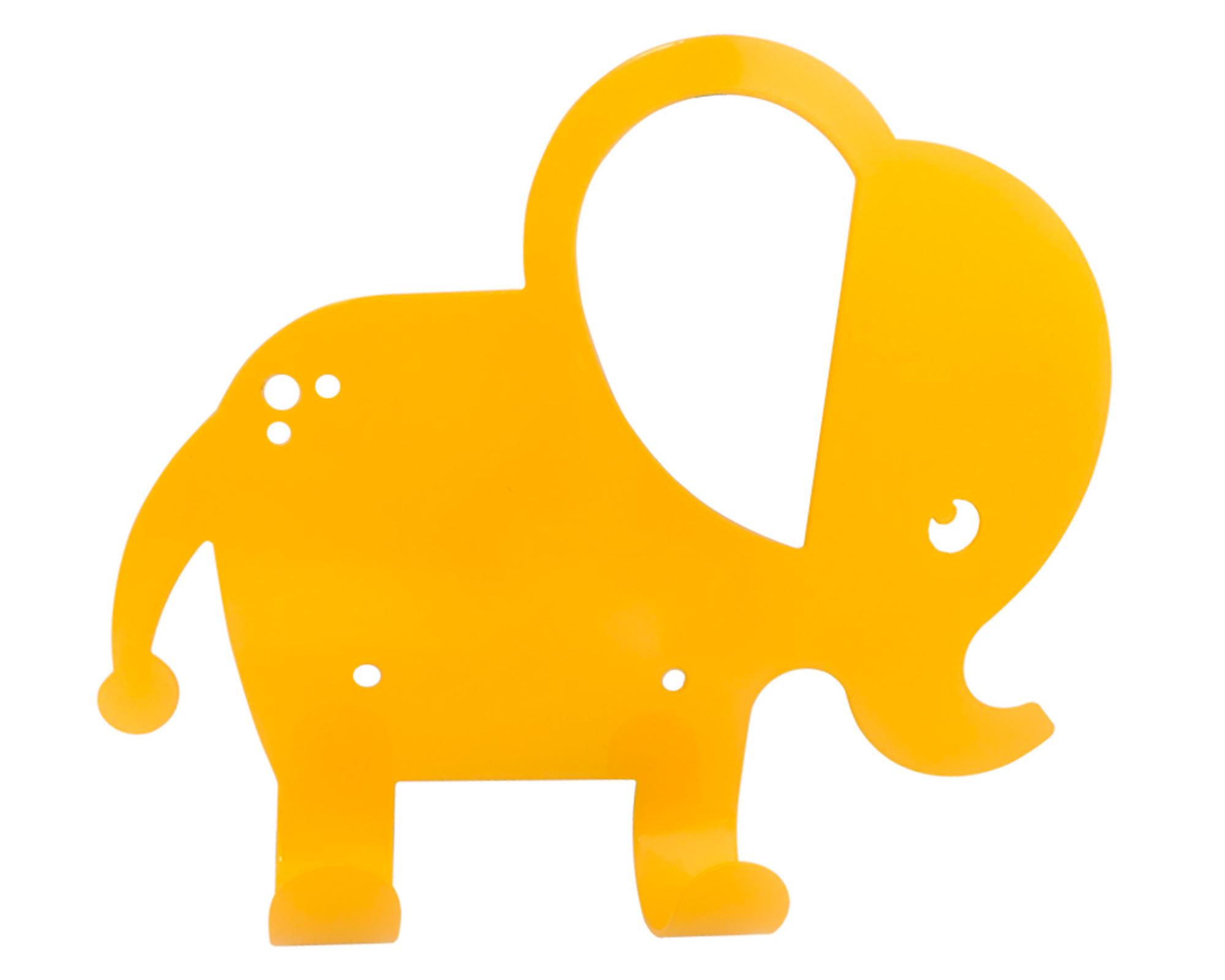Percha 2 ganchos Zoo Elefante amarillo-0