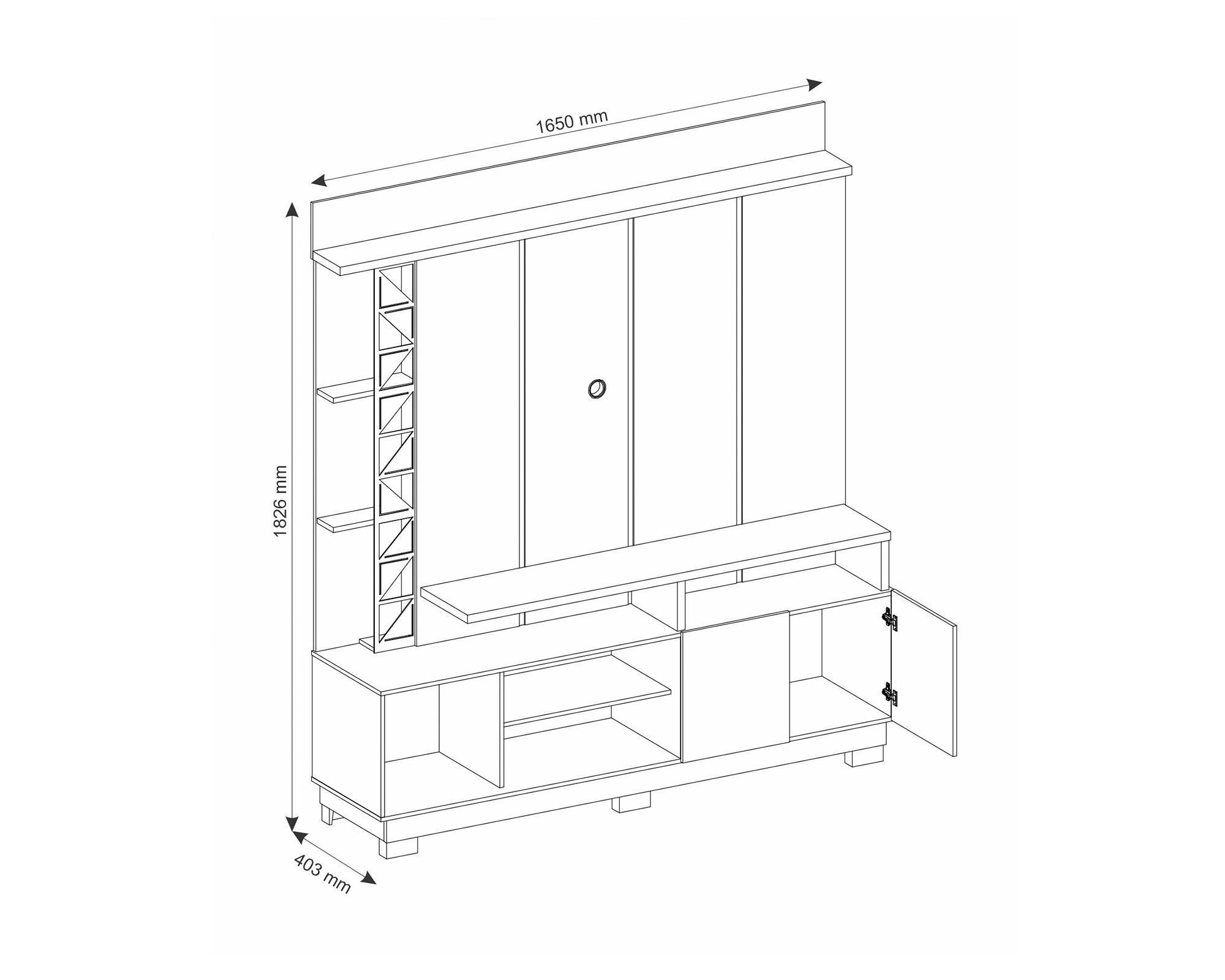 Home TV 60" Vivaz 1.6 café cedro/beige-5